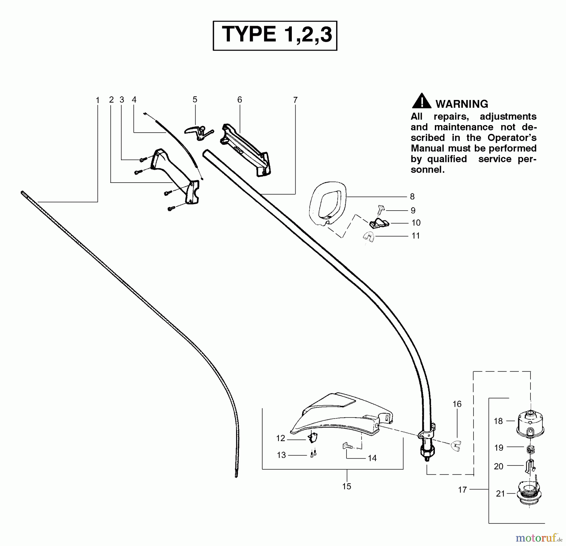 Poulan / Weed Eater Motorsensen, Trimmer FX25LE (Type 3) - Weed Eater Featherlite LE Extreme String Trimmer Handle & Shaft Assembly