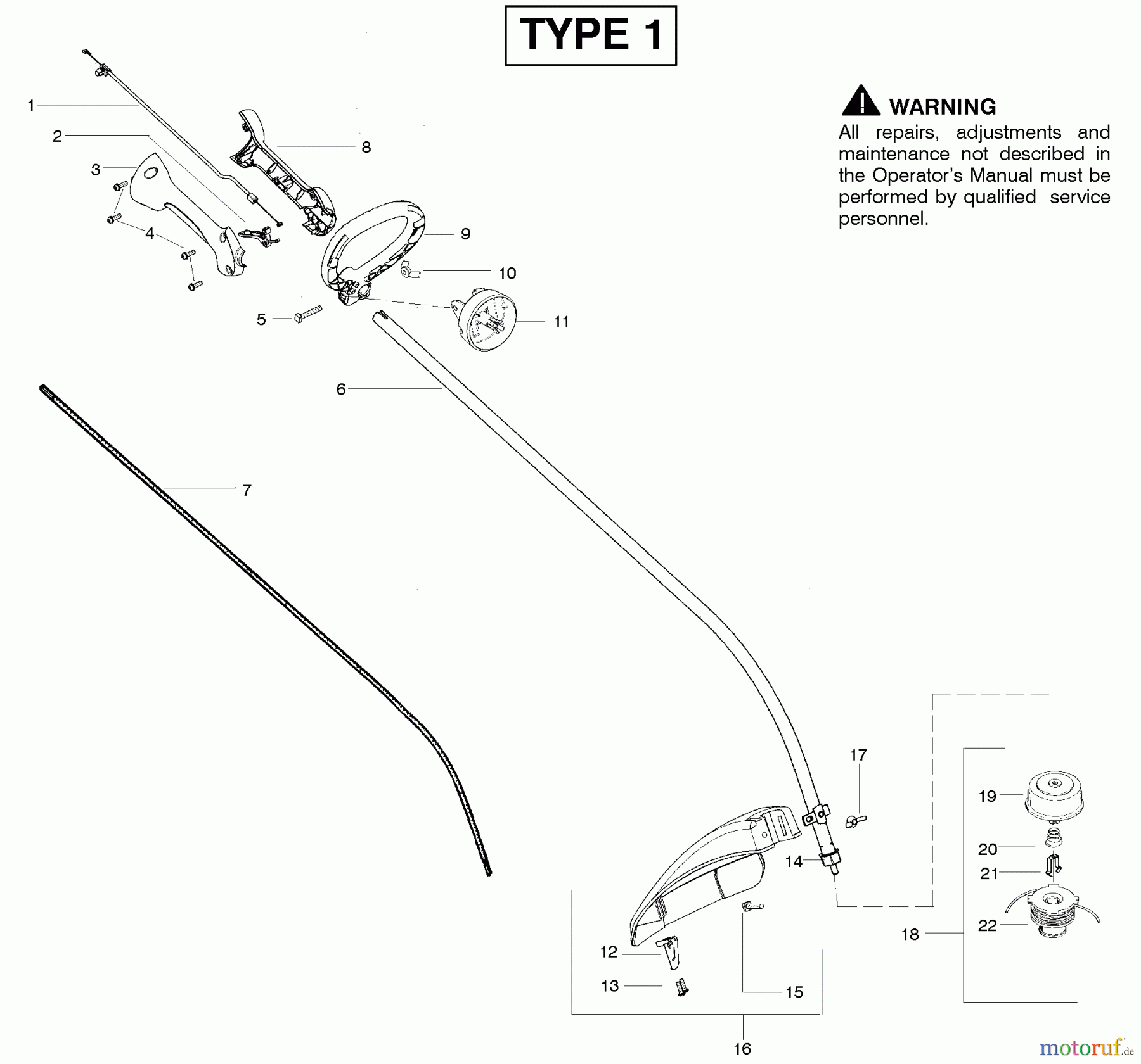 Poulan / Weed Eater Motorsensen, Trimmer FX26S (Type 1) - Weed Eater Featherlite Extreme String Trimmer Cutting Equipment Type 1