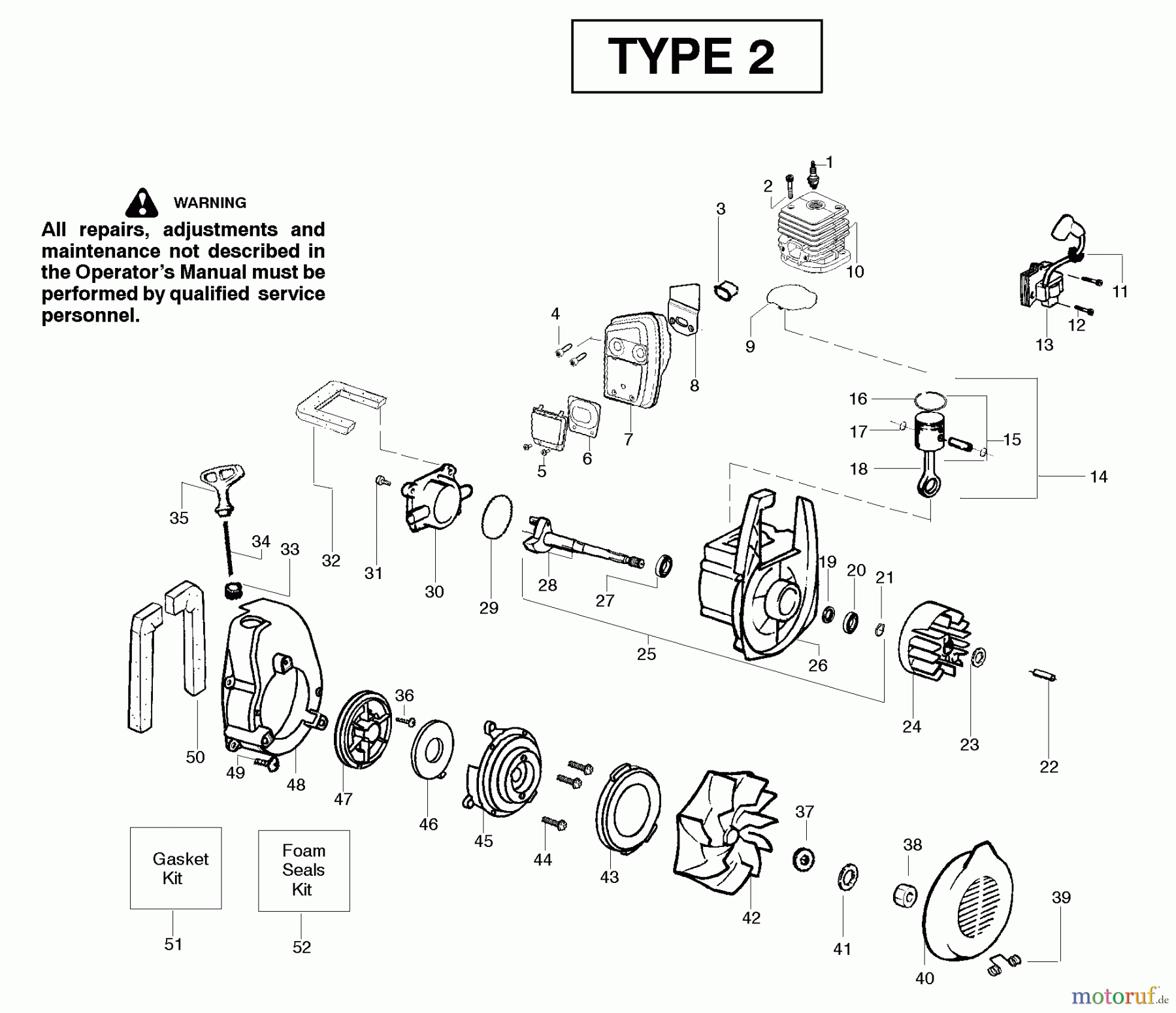 Poulan / Weed Eater Bläser / Sauger / Häcksler / Mulchgeräte PBV200LE (Type 2) - Poulan Pro Blower Engine Type 2