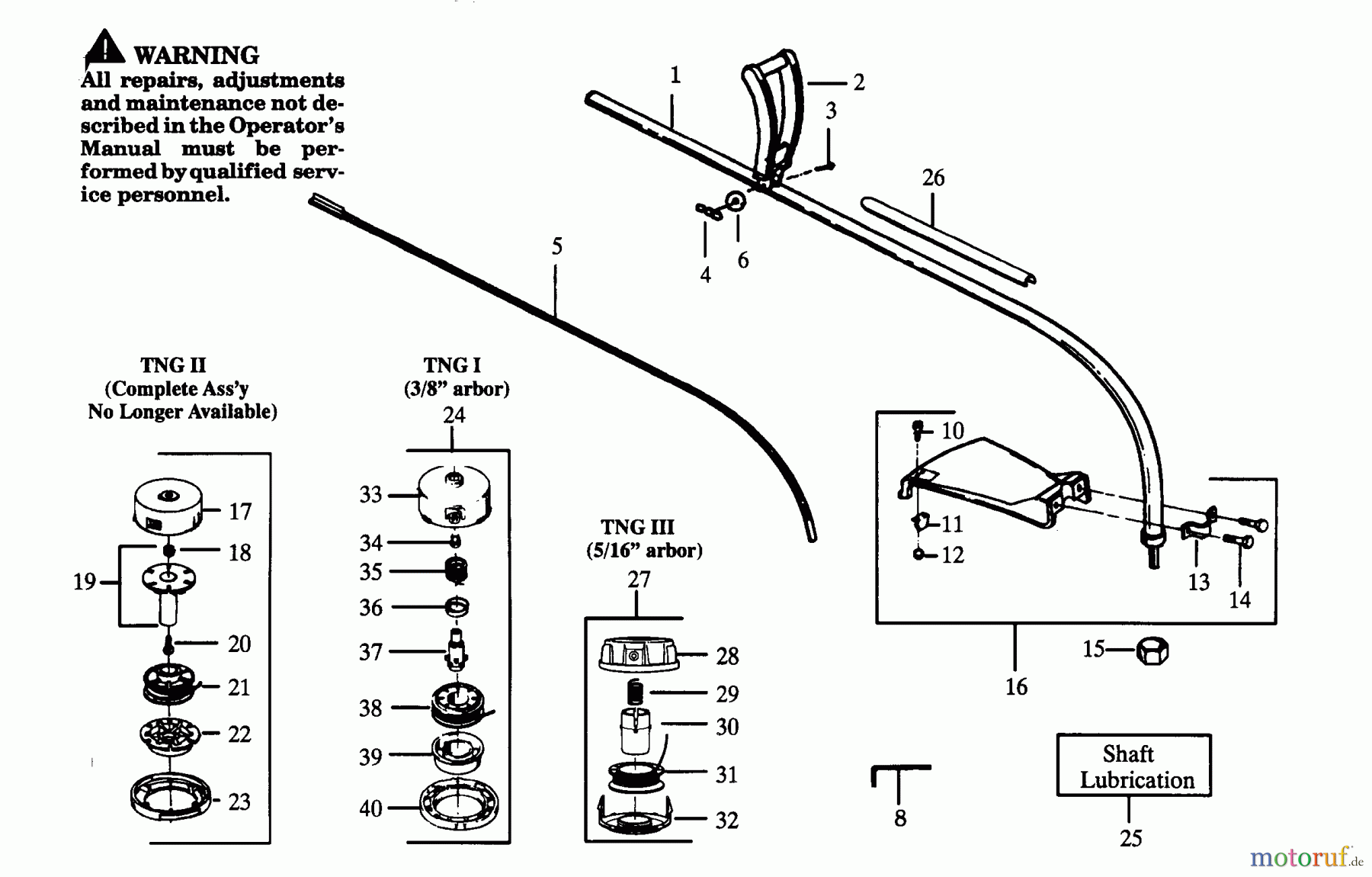 Poulan / Weed Eater Motorsensen, Trimmer GTI15T - Weed Eater String Trimmer DRIVE SHAFT & CUTTING HEAD