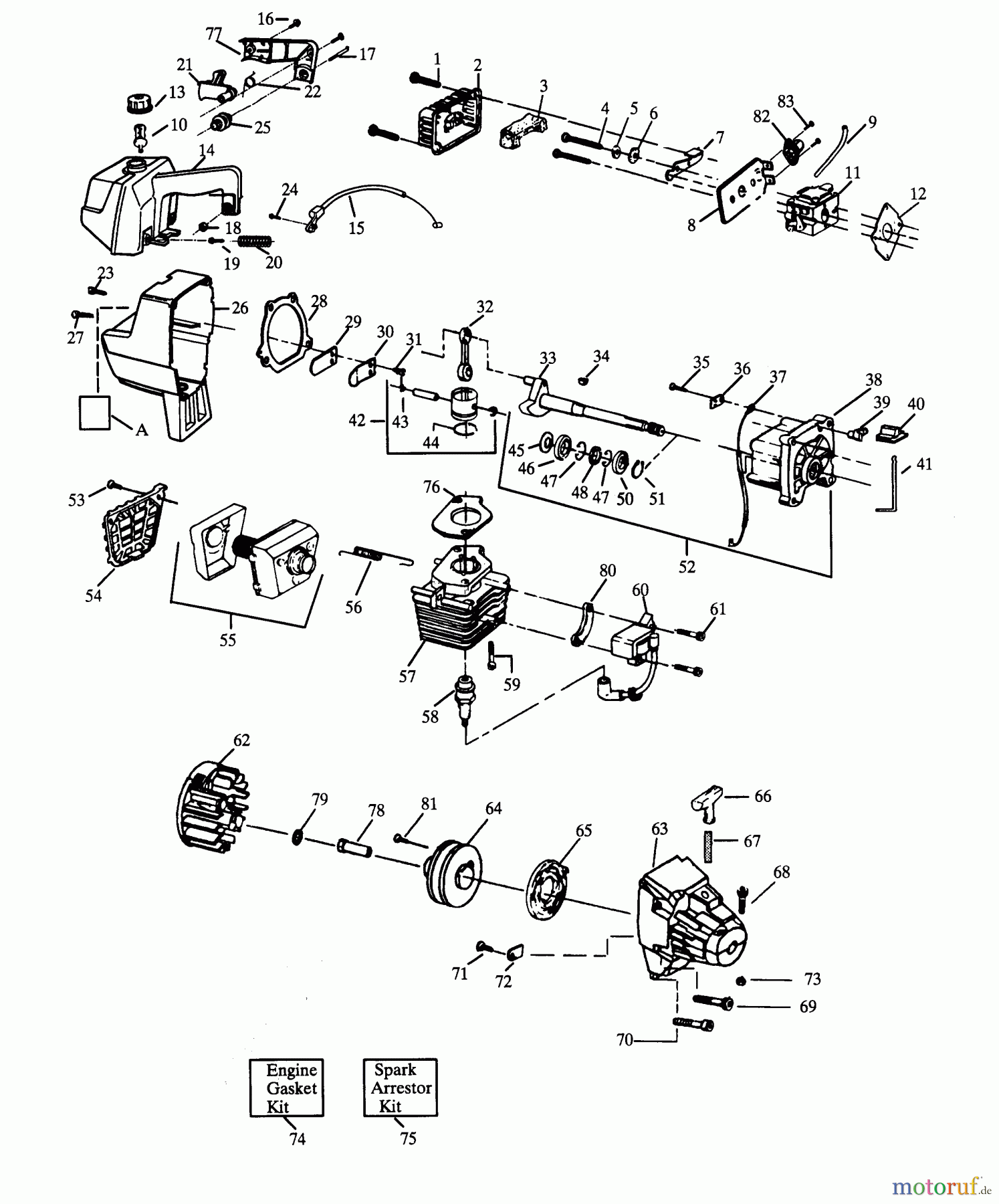 Poulan / Weed Eater Motorsensen, Trimmer GTI15 - Weed Eater String Trimmer POWER UNIT