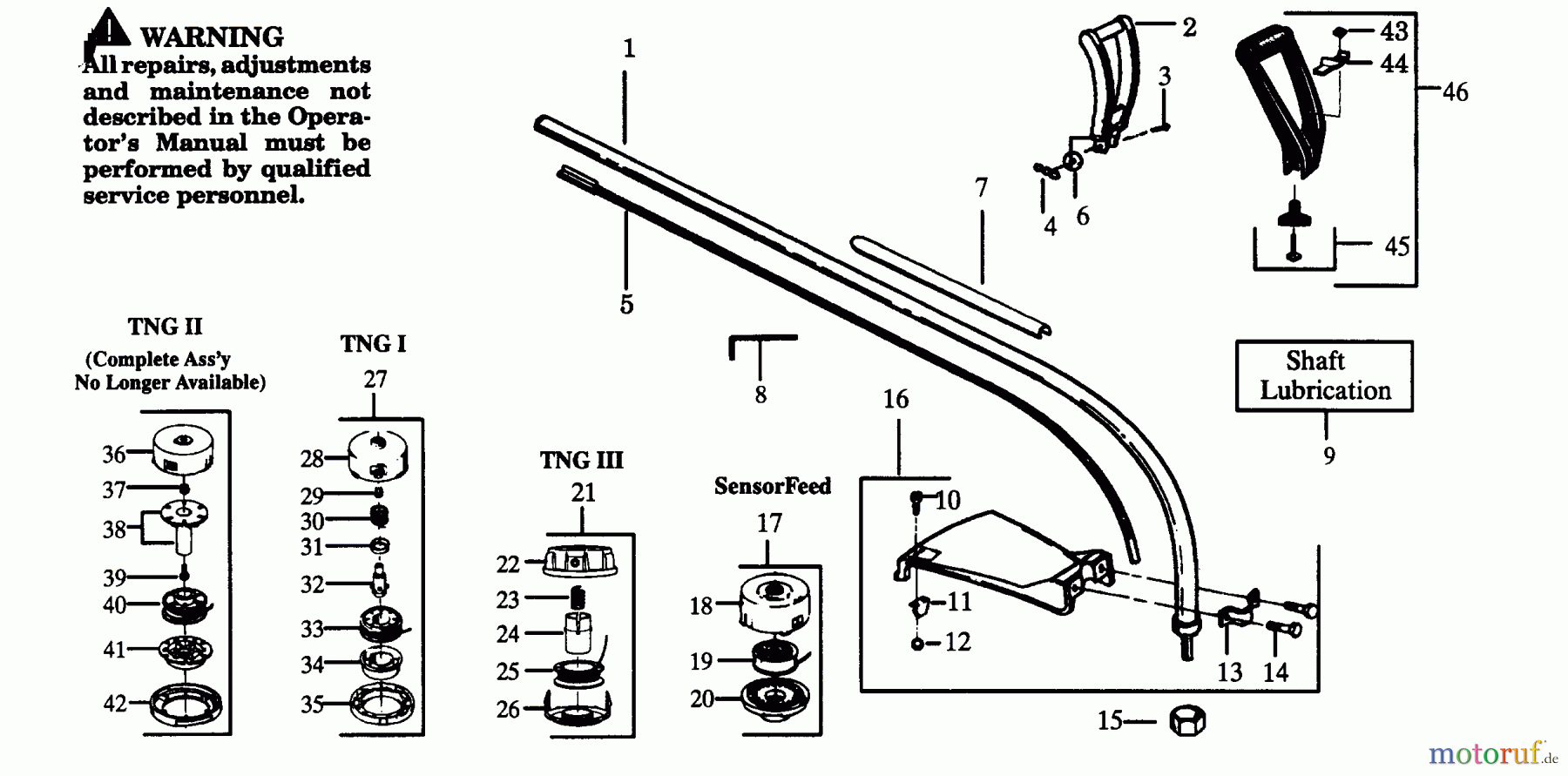 Poulan / Weed Eater Motorsensen, Trimmer GTI17 - Weed Eater String Trimmer DRIVE SHAFT & CUTTING HEAD