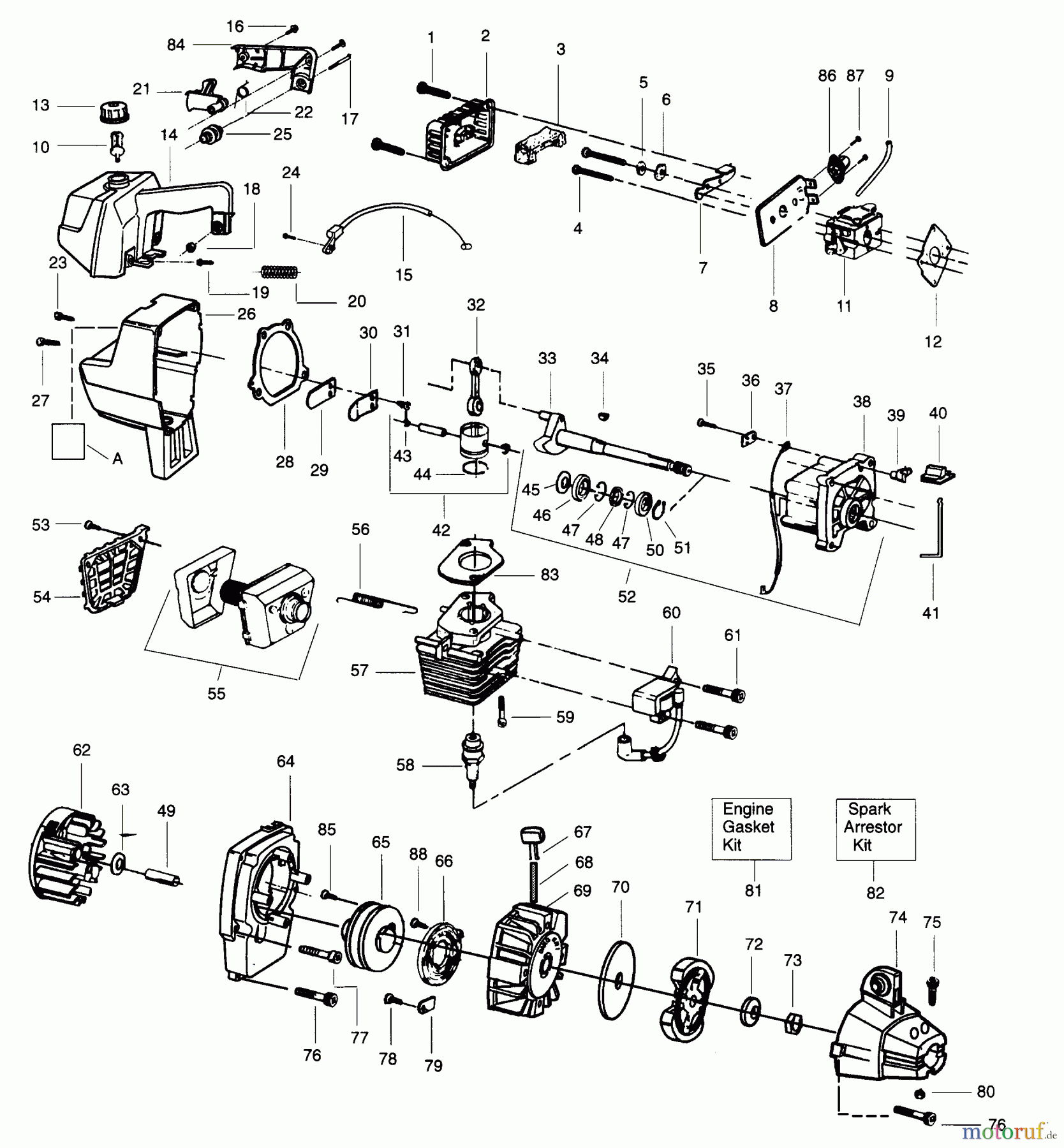 Poulan / Weed Eater Motorsensen, Trimmer GTI19 - Weed Eater String Trimmer POWER UNIT