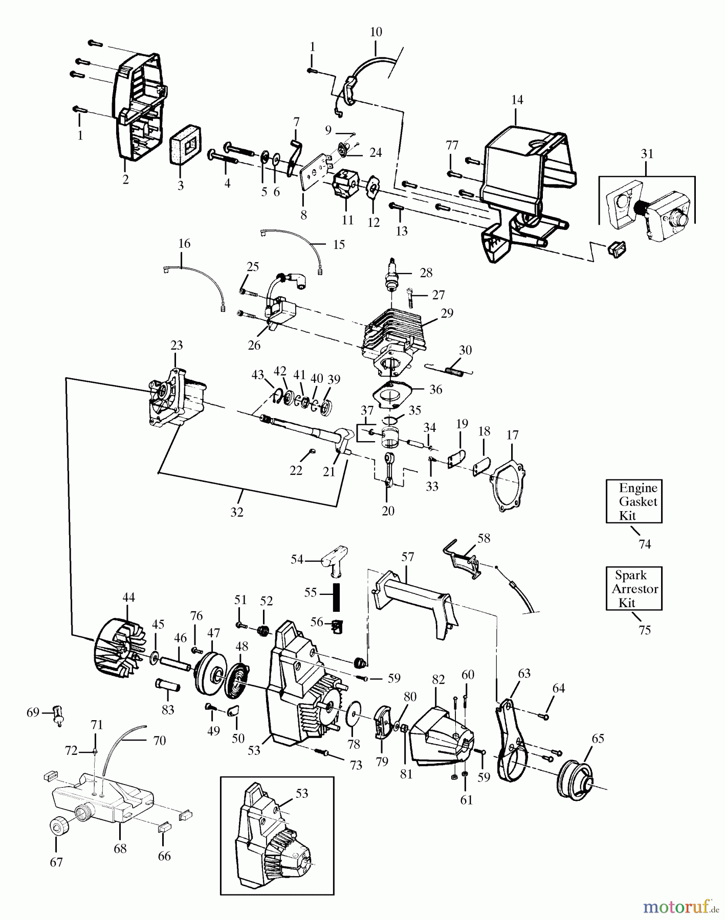 Poulan / Weed Eater Motorsensen, Trimmer HP30SBP - Weed Eater String Trimmer Engine Block & Shroud
