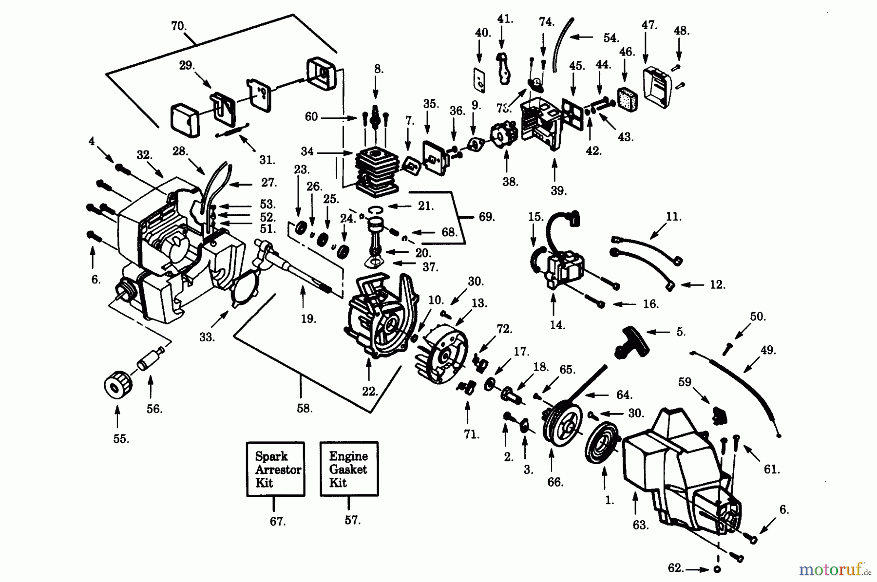 Poulan / Weed Eater Motorsensen, Trimmer LT7000 - Weed Eater String Trimmer POWER UNIT