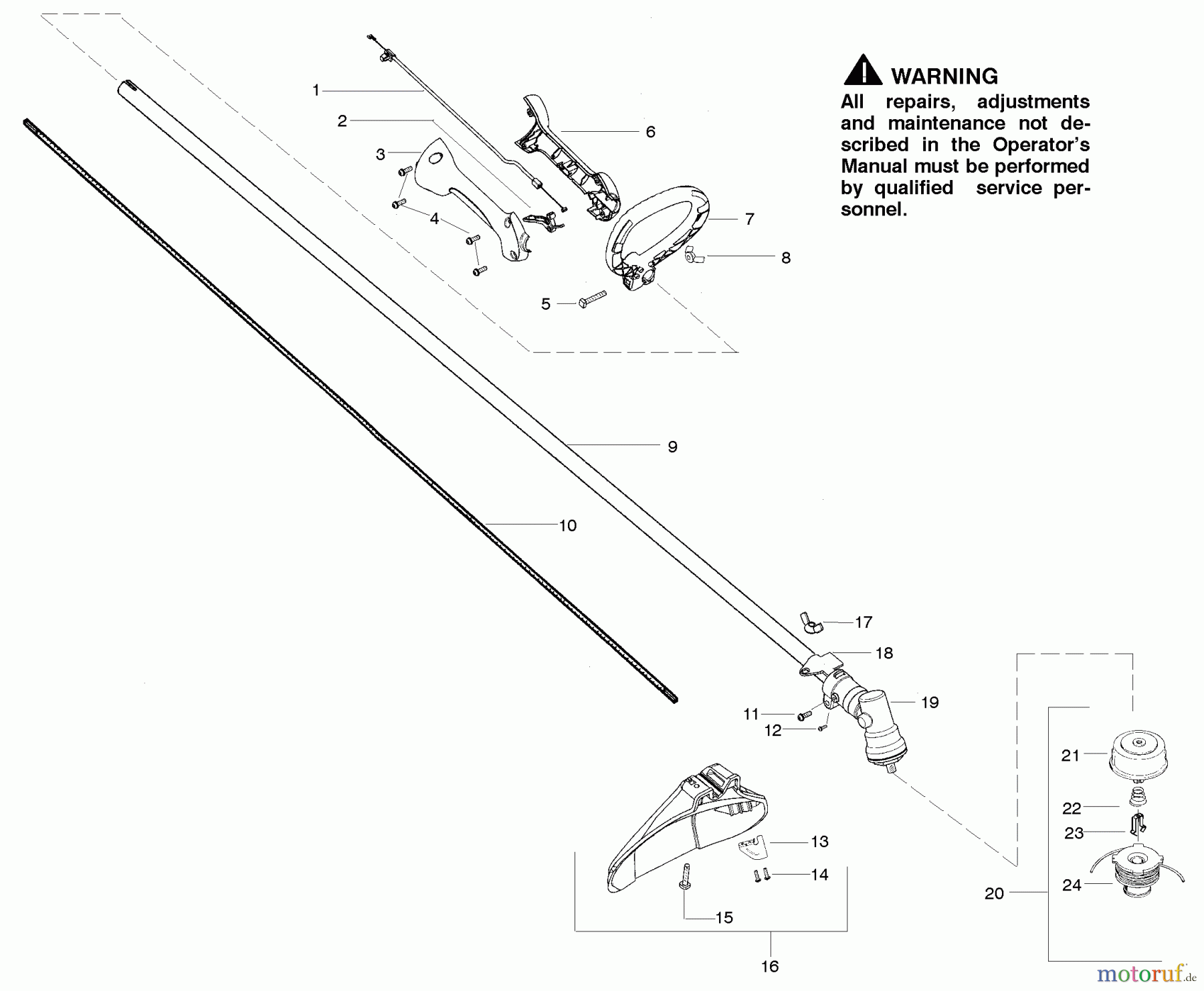Poulan / Weed Eater Motorsensen, Trimmer P2500 - Poulan String Trimmer Shaft and Handle