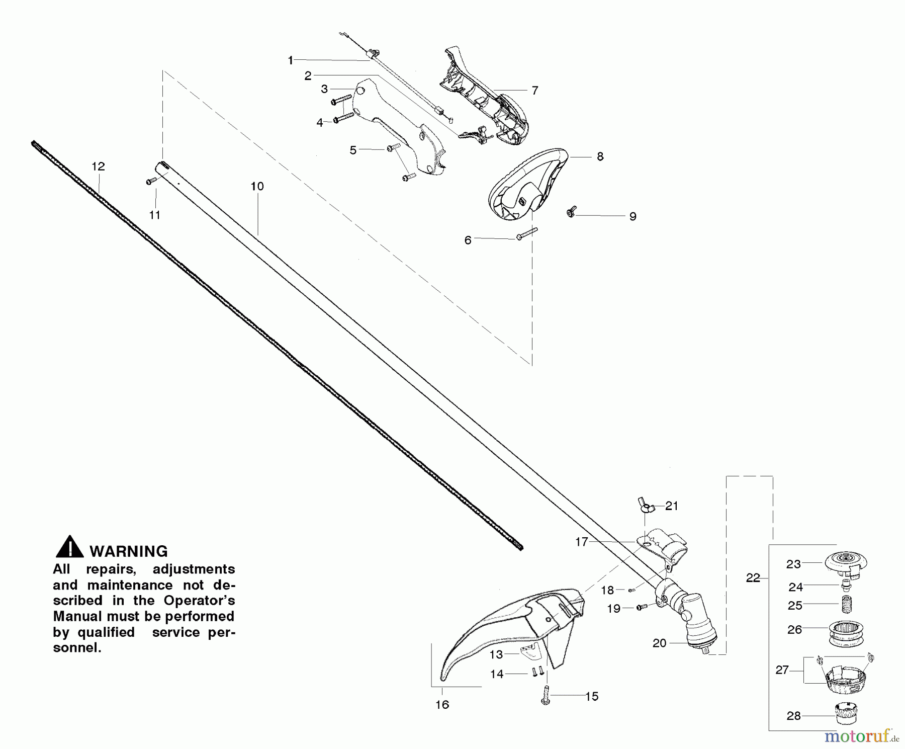  Poulan / Weed Eater Motorsensen, Trimmer P4500 - Poulan String Trimmer Shaft & Handle Assembly