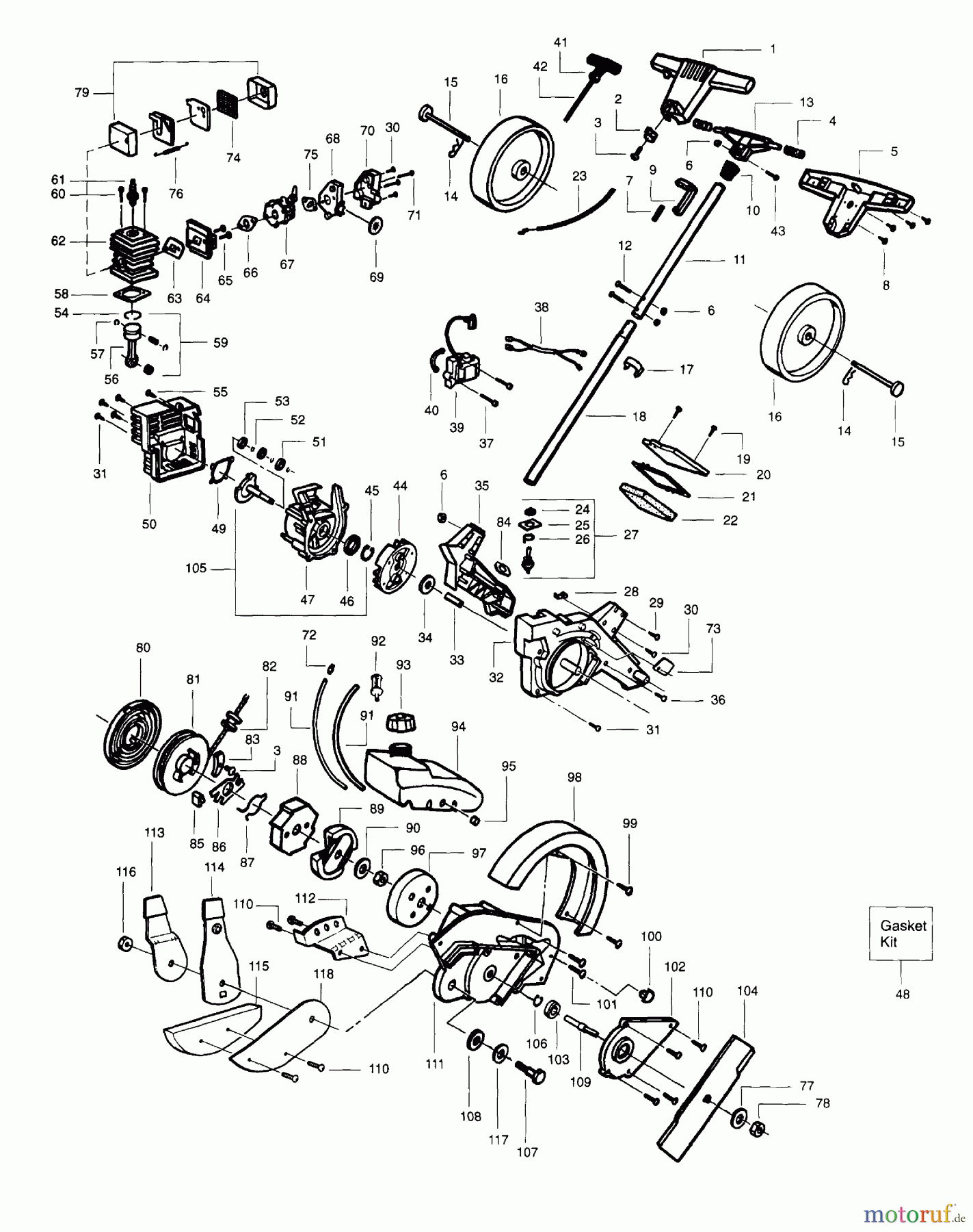  Poulan / Weed Eater Motorsensen, Trimmer PE550 - Weed Eater String Trimmer Gas Edger Assembly