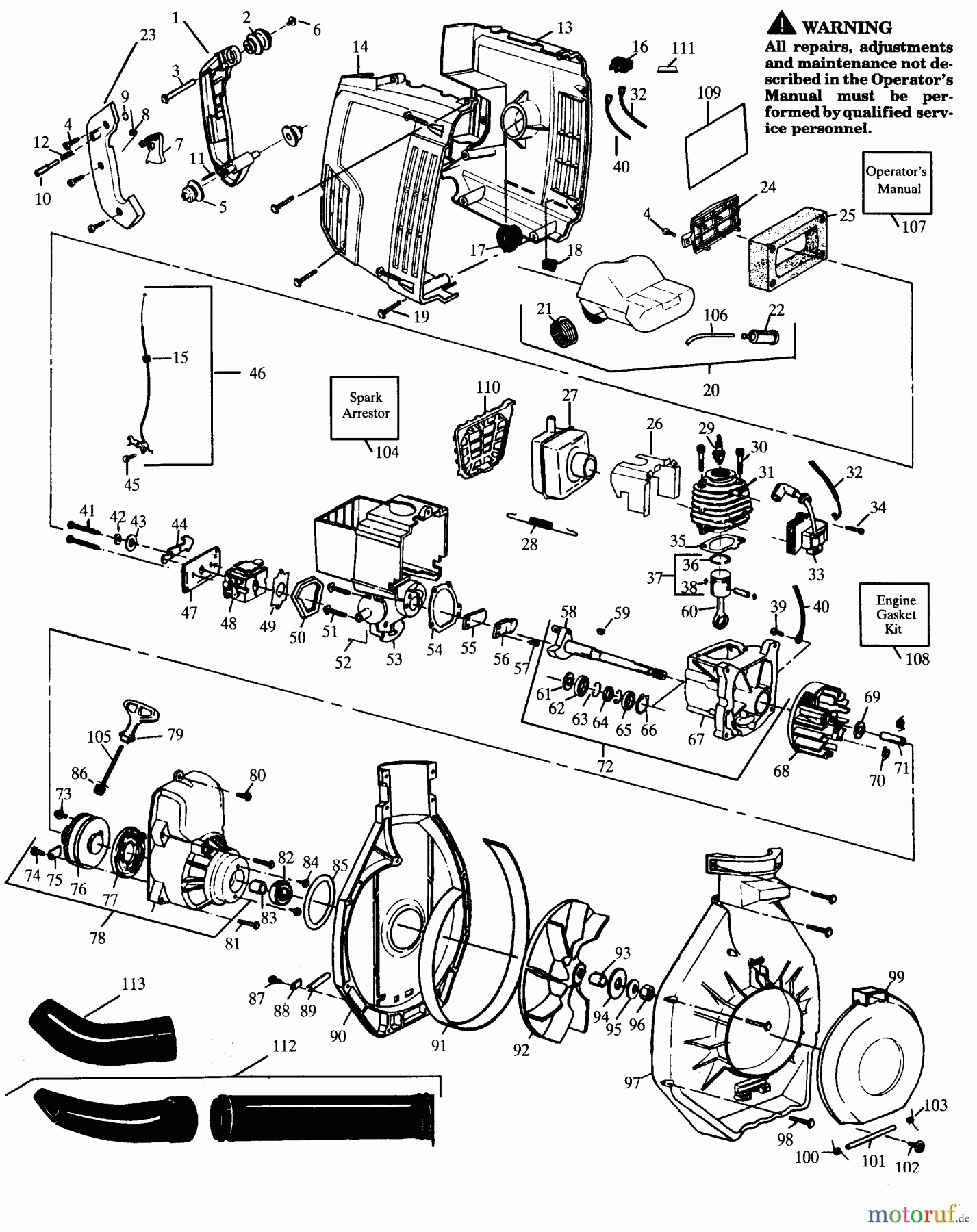 Poulan / Weed Eater Bläser / Sauger / Häcksler / Mulchgeräte PP432 - Poulan Pro Blower BLOWER ASSEMBLY