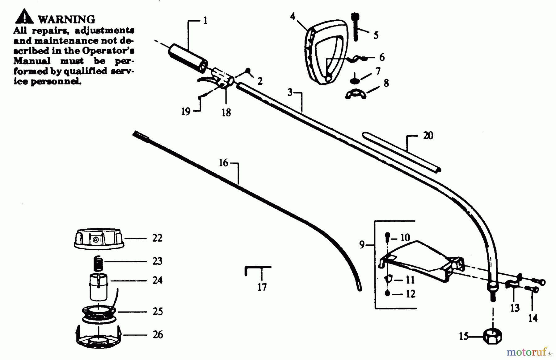 Poulan / Weed Eater Motorsensen, Trimmer PLT2245 - Paramount String Trimmer CUTTING HEAD & DRIVE SHAFT