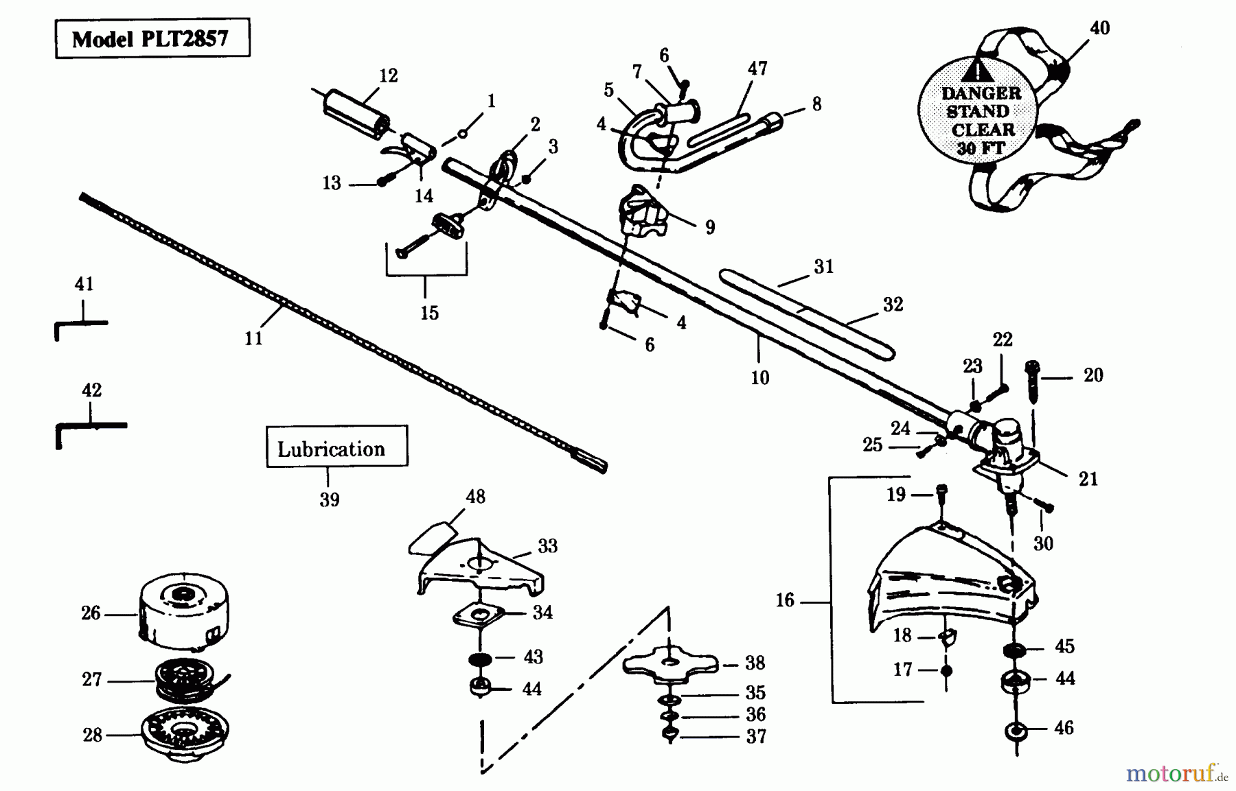 Poulan / Weed Eater Motorsensen, Trimmer PLT2857 - Paramount String Trimmer TRIMMER ASSEMBLY