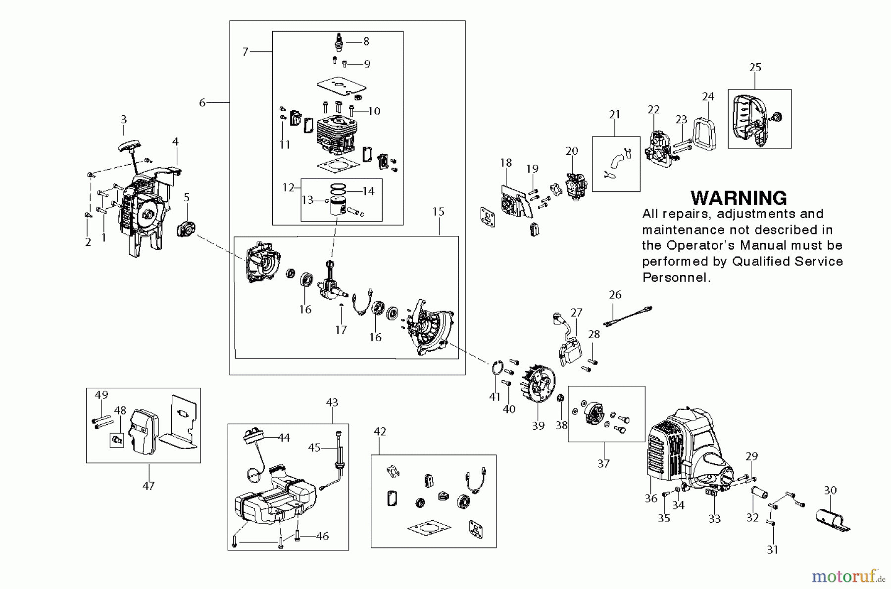 Poulan / Weed Eater Motorsensen, Trimmer PP030 (579060701) (966805501) - Poulan Pro String Trimmer (2011-10) ENGINE