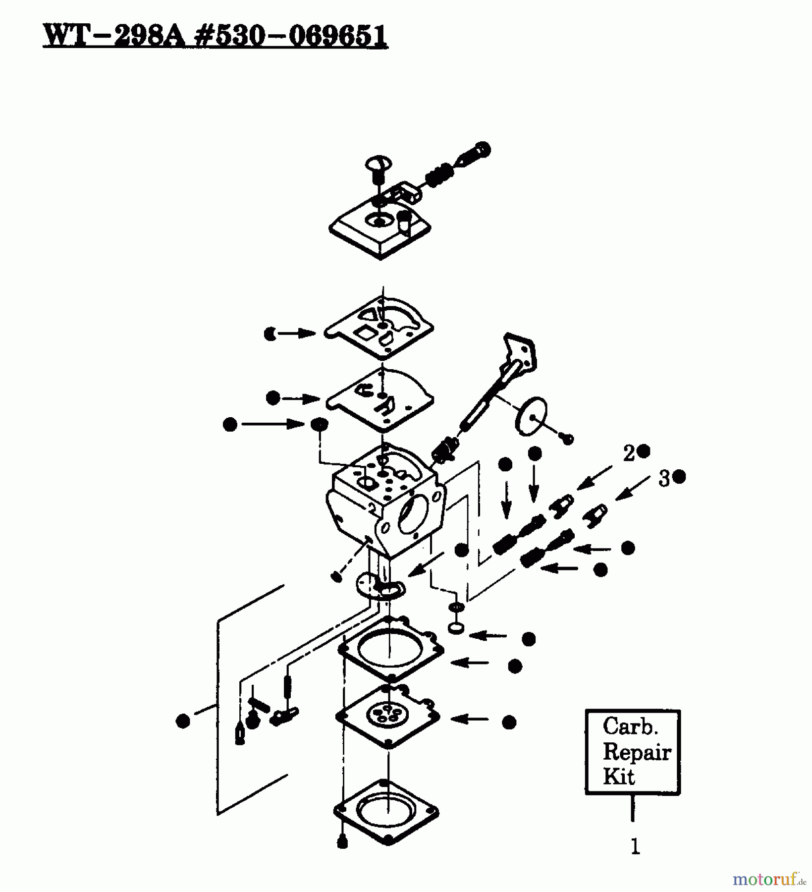Poulan / Weed Eater Motorsensen, Trimmer PP114 - Poulan Pro String Trimmer CARBURETOR WA-298A