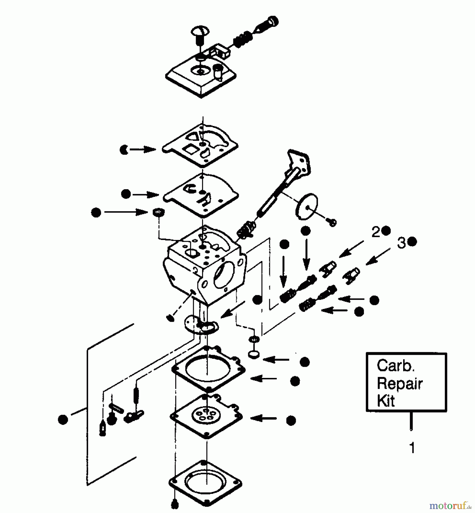 Poulan / Weed Eater Motorsensen, Trimmer PP115 - Poulan Pro String Trimmer CARBURETORS WT-299A & WT-380 BREAKDOWN