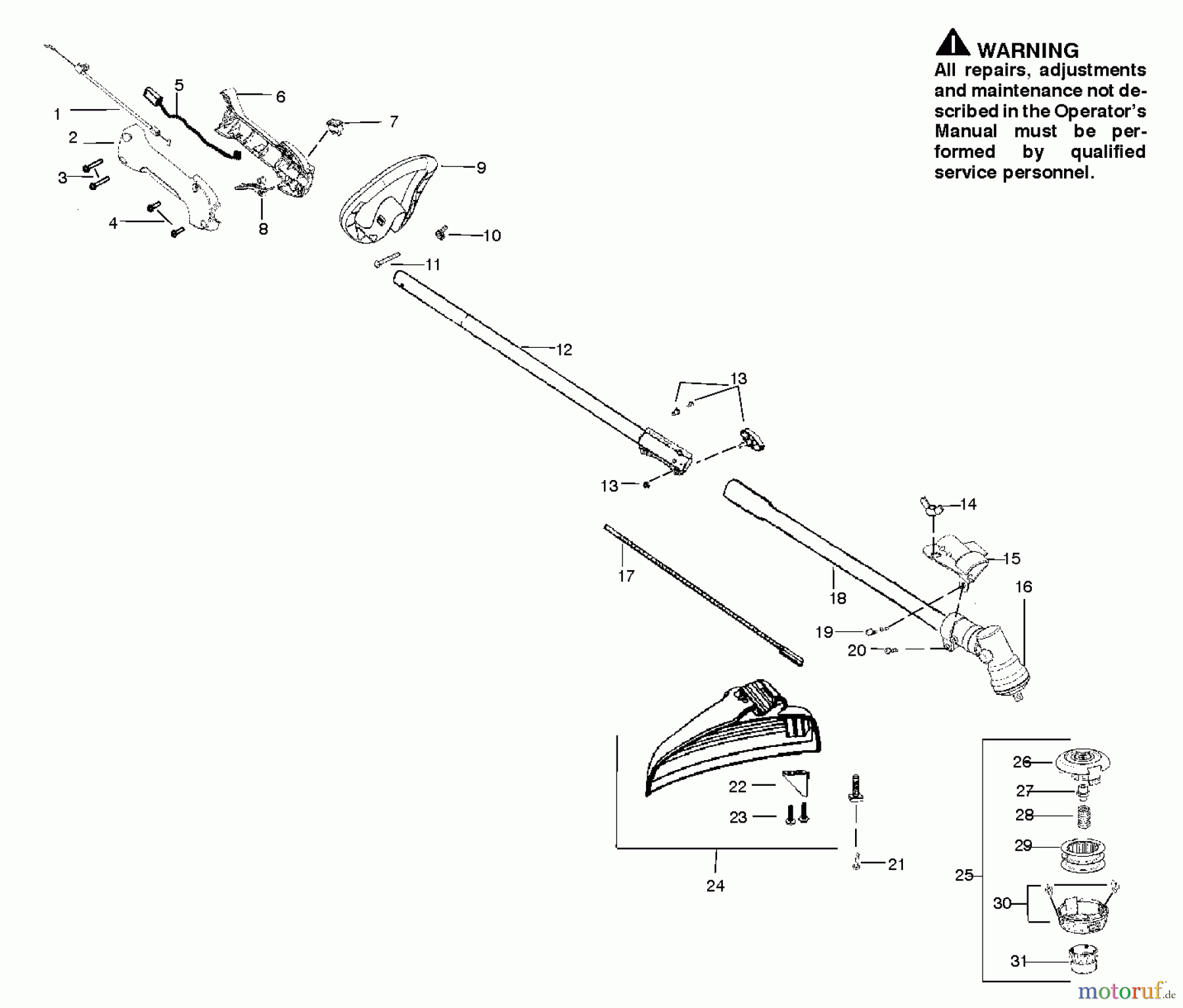 Poulan / Weed Eater Motorsensen, Trimmer PP125E (967112801) - Poulan Pro String Trimmer (2012-03) BEVEL GEAR SHAFT