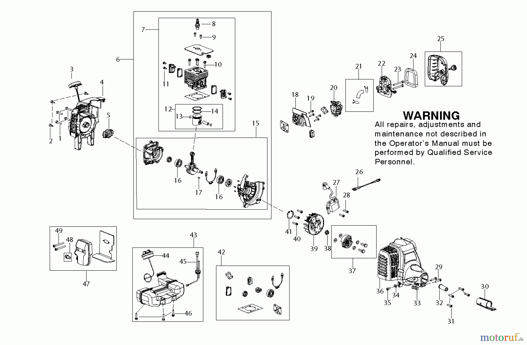 Poulan / Weed Eater Motorsensen, Trimmer PP130 (579060601) (966805601) - Poulan Pro String Trimmer (2011-10) ENGINE