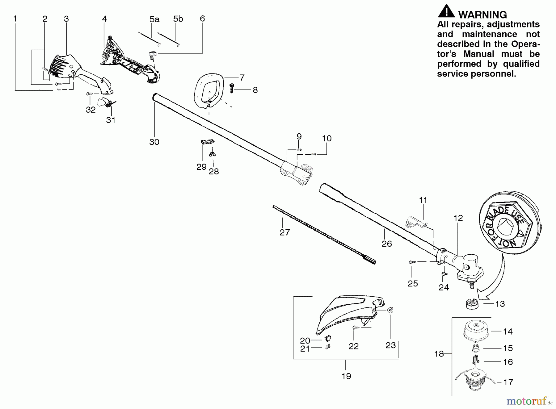 Poulan / Weed Eater Motorsensen, Trimmer PP135 - Poulan Pro String Trimmer Handle & Shaft Assembly