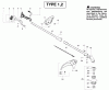 Poulan / Weed Eater PP136E (Type 2) - Poulan Pro String Trimmer Ersatzteile Handle & Shaft Assembly Type 1,2