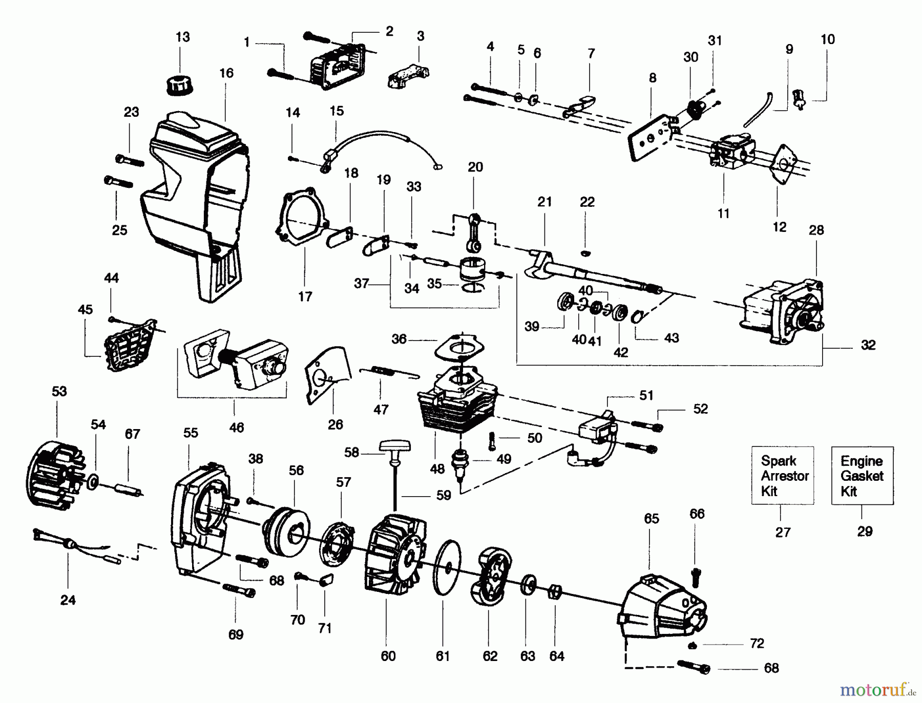 Poulan / Weed Eater Motorsensen, Trimmer PP176 - Poulan Pro String Trimmer Power Unit
