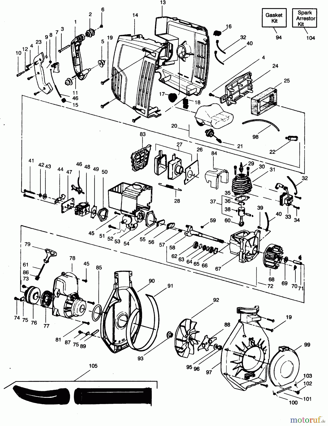 Poulan / Weed Eater Bläser / Sauger / Häcksler / Mulchgeräte PP452 - Poulan Pro Blower ASSEMBLY