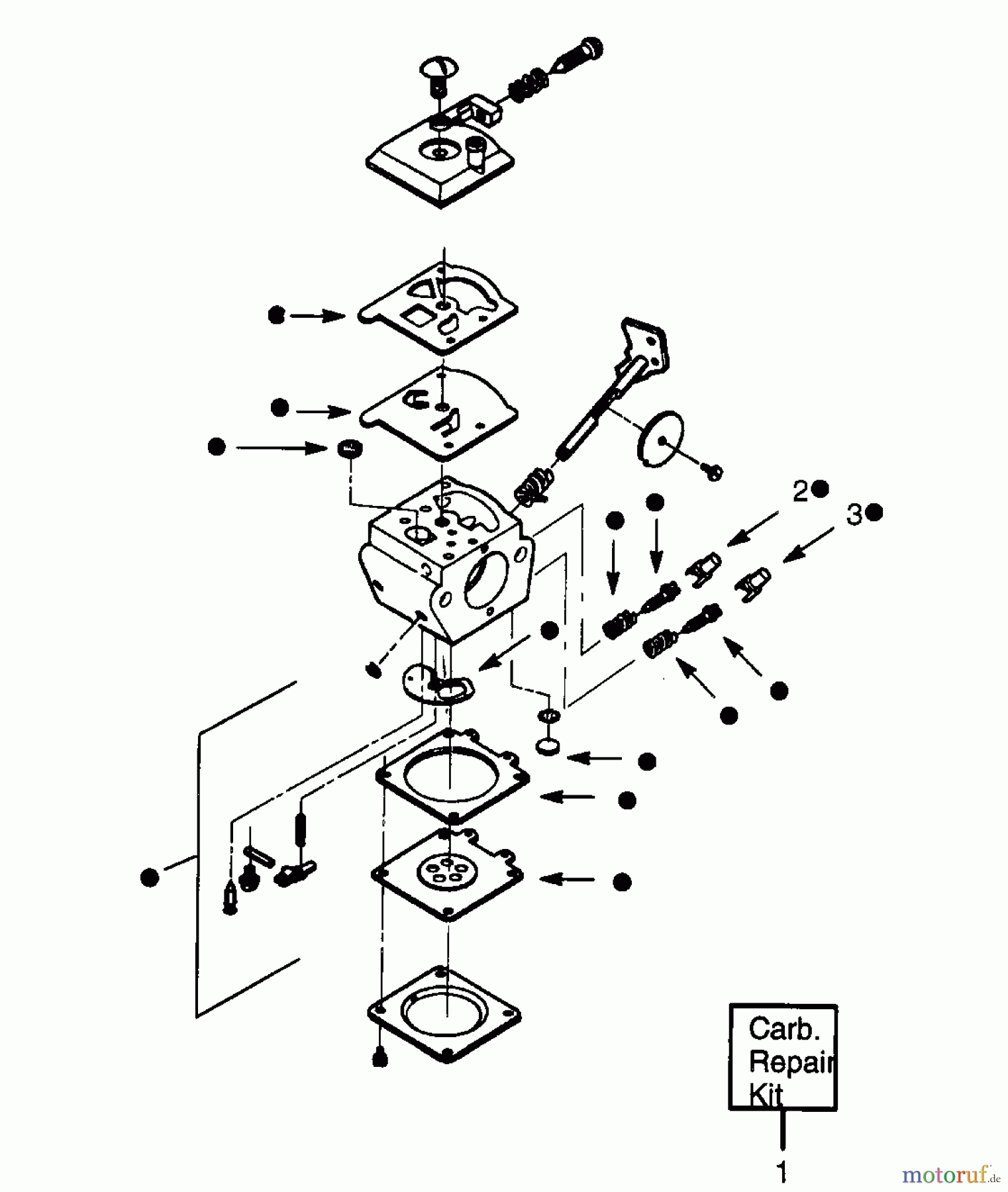 Poulan / Weed Eater Motorsensen, Trimmer PP195 - Poulan Pro String Trimmer CARBURETORS WT-298,WT-298A BREAKDOWN