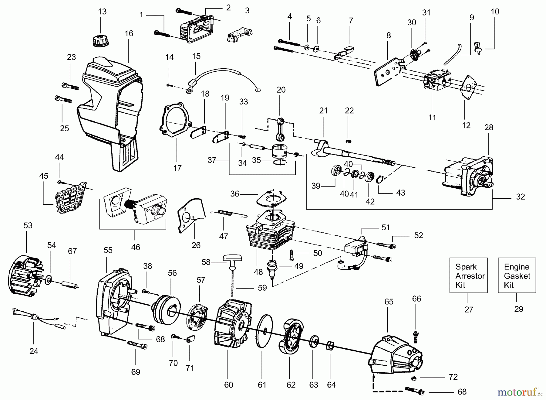  Poulan / Weed Eater Motorsensen, Trimmer PP196 - Poulan Pro String Trimmer Power Unit