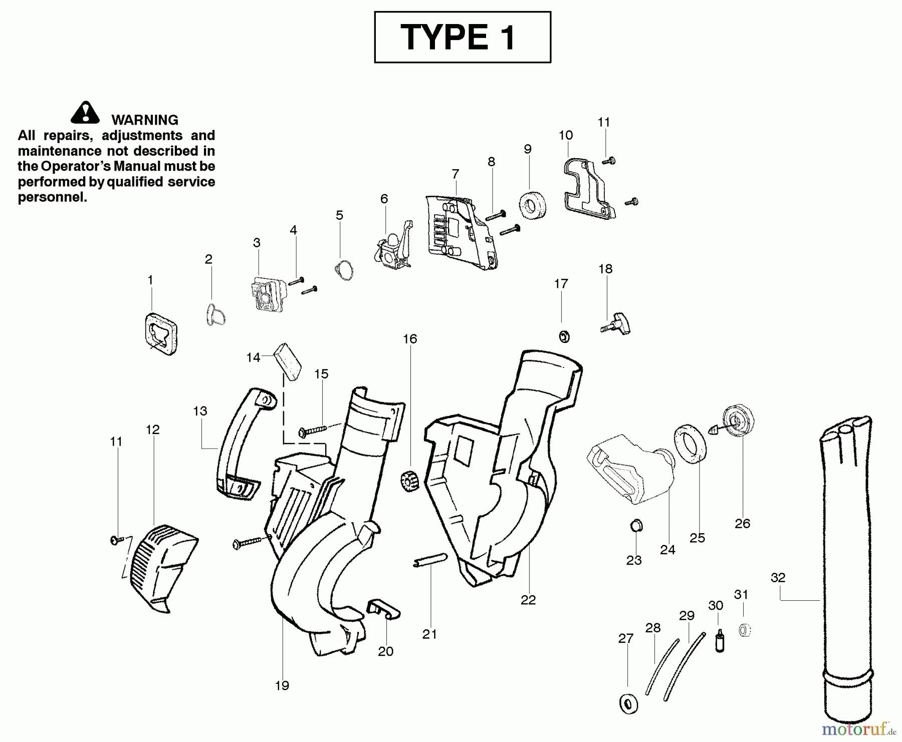 Poulan / Weed Eater Bläser / Sauger / Häcksler / Mulchgeräte PPB2000 (Type 1) - Poulan Pro Blower Housing Type 1