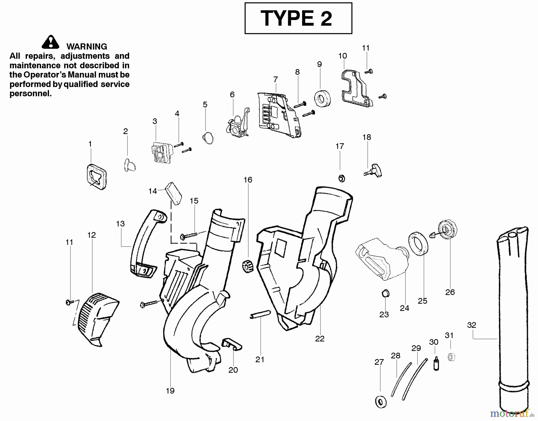 Poulan / Weed Eater Bläser / Sauger / Häcksler / Mulchgeräte PPB2000 (Type 2) - Poulan Pro Blower Housing Type 2