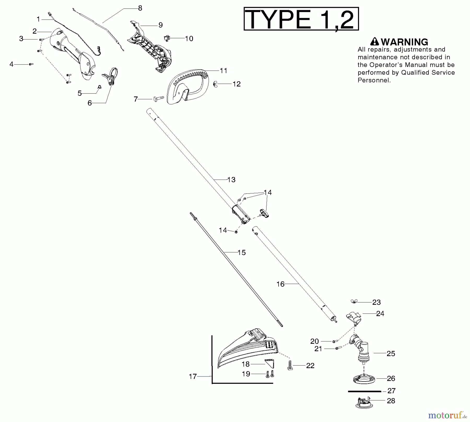 Poulan / Weed Eater Motorsensen, Trimmer PPB335 (Type 2) - Poulan Pro String Trimmer Cutting Equipment
