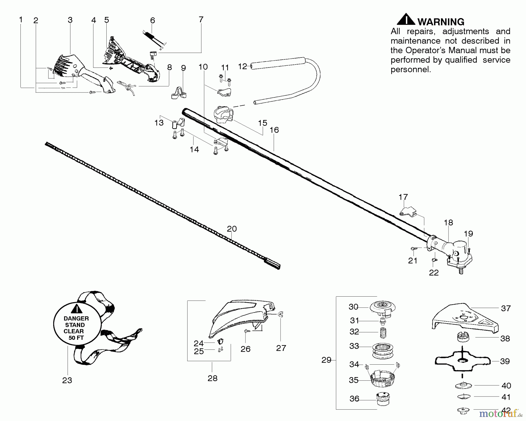 Poulan / Weed Eater Motorsensen, Trimmer PPB350 - Poulan Pro String Trimmer Shaft