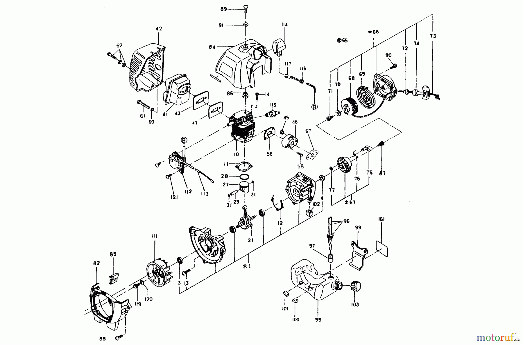 Poulan / Weed Eater Motorsensen, Trimmer PPC25E - Poulan Pro String Trimmer ENGINE KIT # 216749S