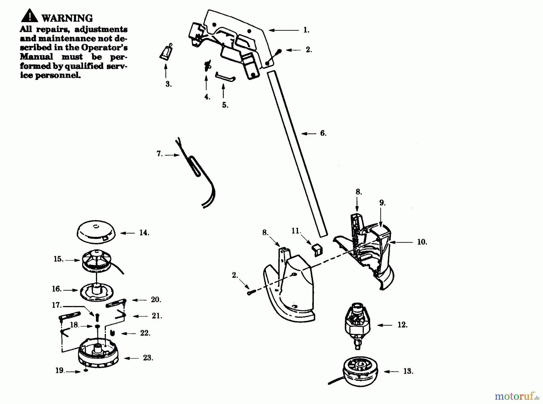 Poulan / Weed Eater Motorsensen, Trimmer PT100 - Poulan Pro Electric Trimmer TRIMMER ASSEMBLY