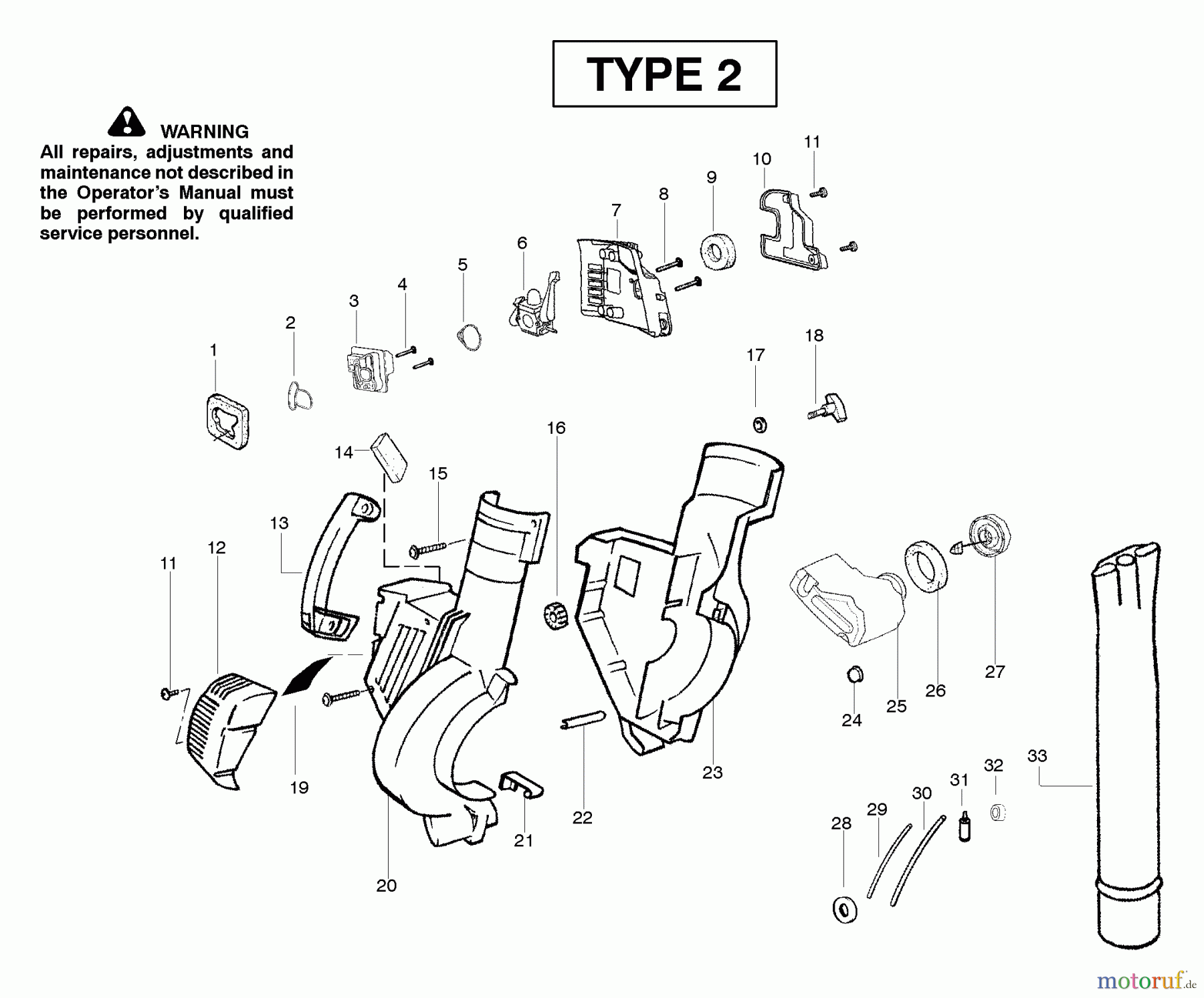 Poulan / Weed Eater Bläser / Sauger / Häcksler / Mulchgeräte PPB2000LE (Type 2) - Poulan Pro Blower Handle & Blower Assembly
