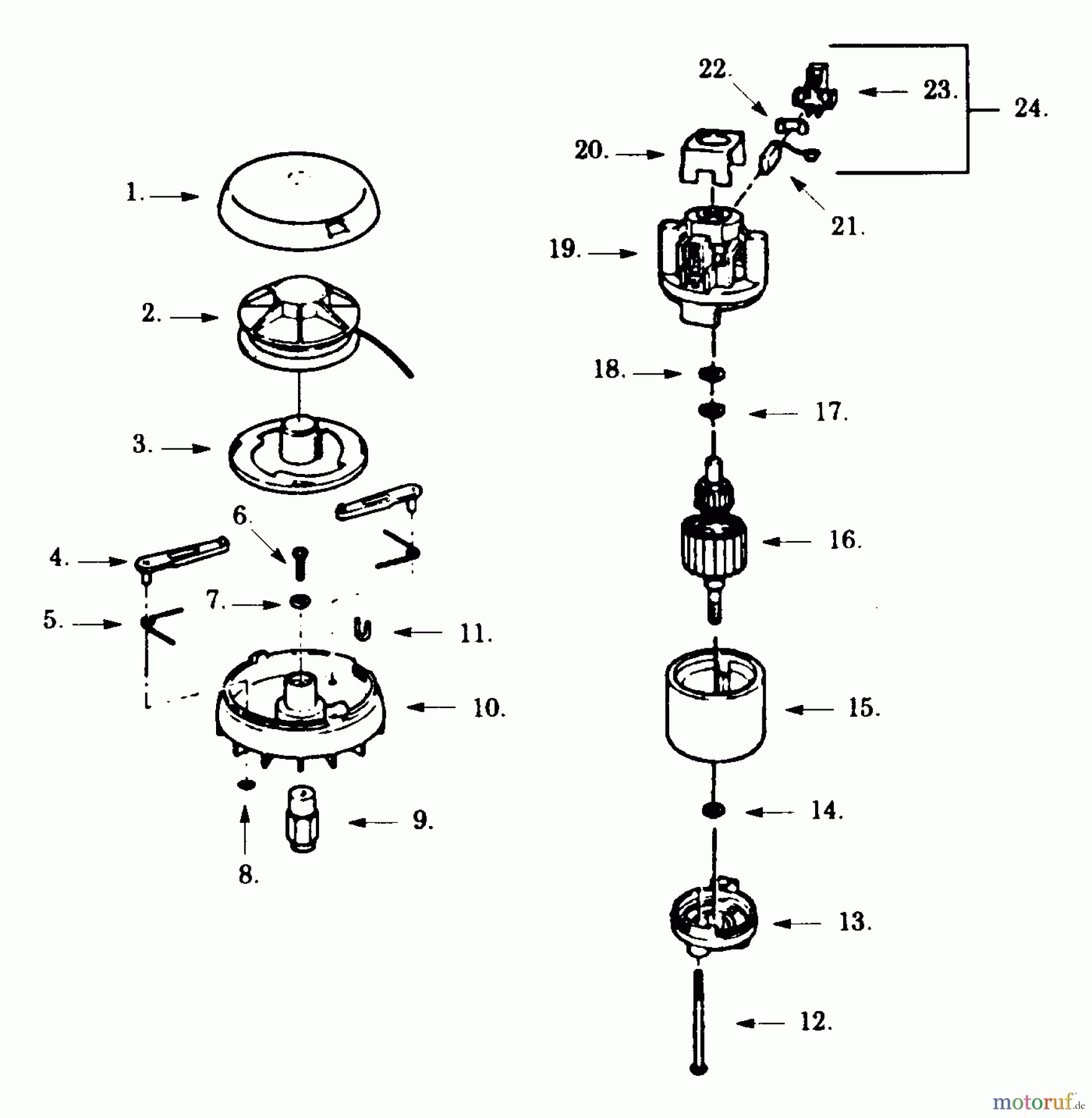 Poulan / Weed Eater Motorsensen, Trimmer PT1400-00 - Paramount Electric Trimmer CUTTING HEAD ASSEMBLY