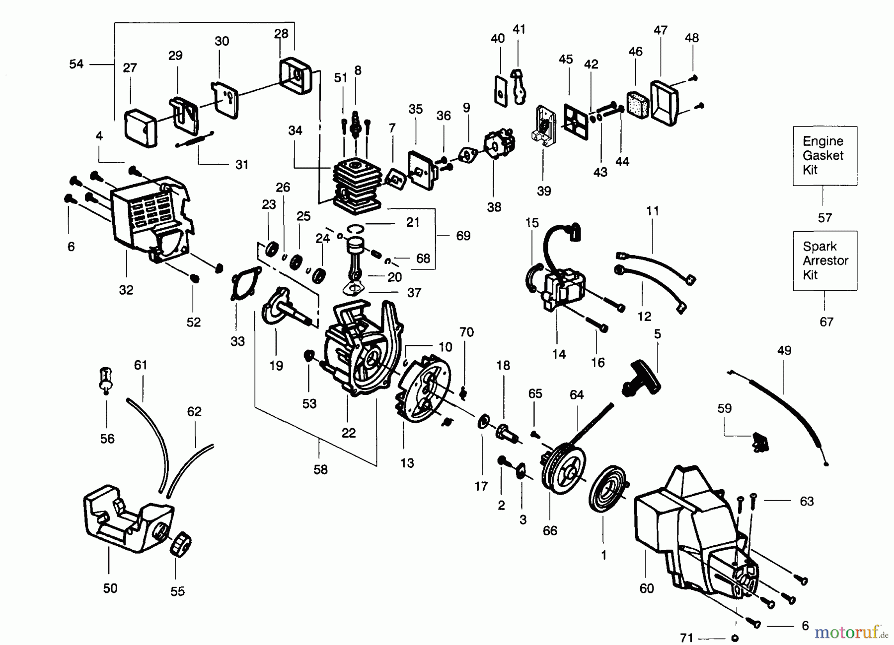  Poulan / Weed Eater Motorsensen, Trimmer PT3000 - Poulan String Trimmer Power Unit