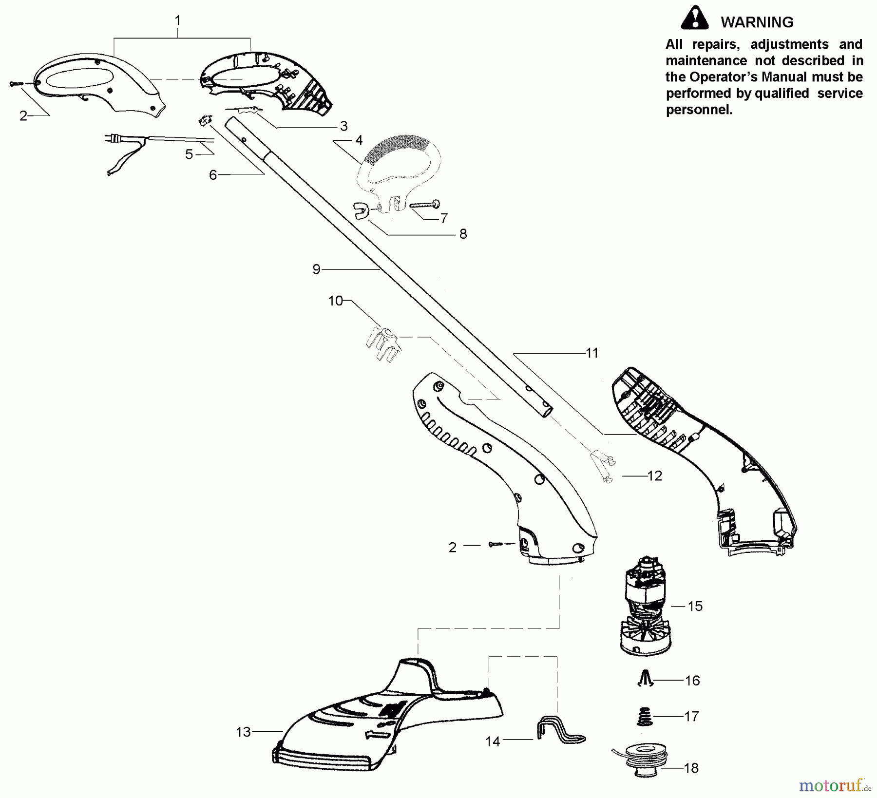 Poulan / Weed Eater Motorsensen, Trimmer RTE114 - Weed Eater Electric Trimmer Product Complete