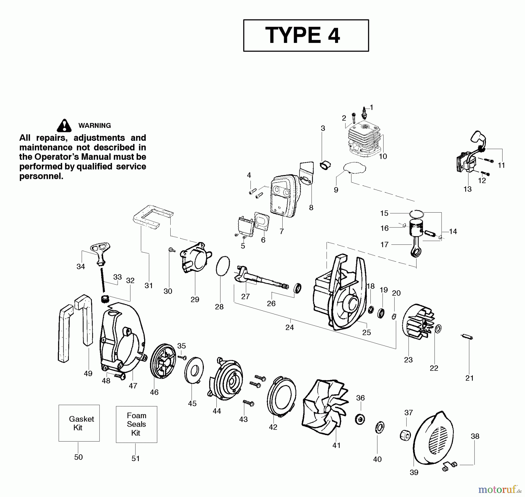 Poulan / Weed Eater Bläser / Sauger / Häcksler / Mulchgeräte PPB2000LE (Type 4) - Poulan Pro Blower Engine Assembly