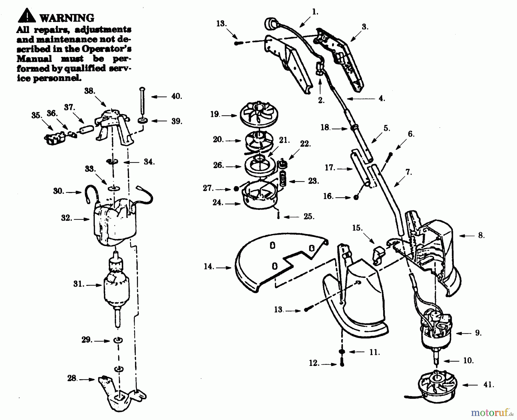 Poulan / Weed Eater Motorsensen, Trimmer SK100-01 - Paramount Electric Trimmer TRIMMER ASSEMBLY