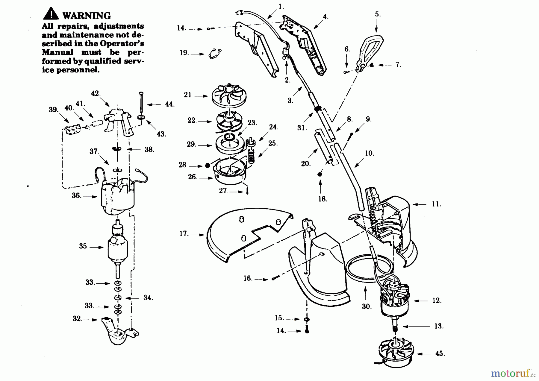 Poulan / Weed Eater Motorsensen, Trimmer SK120-00 - Paramount Electric Trimmer TRIMMER ASSEMBLY