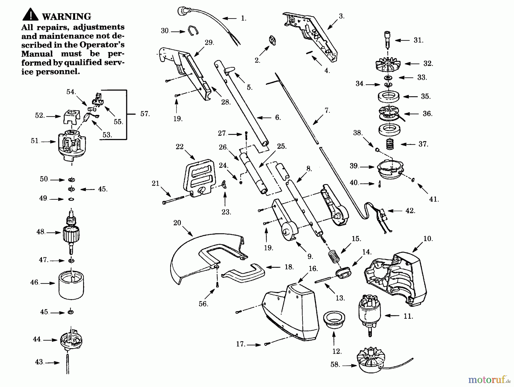 Poulan / Weed Eater Motorsensen, Trimmer SK145-00 - Paramount Electric Trimmer TRIMMER ASSEMBLY