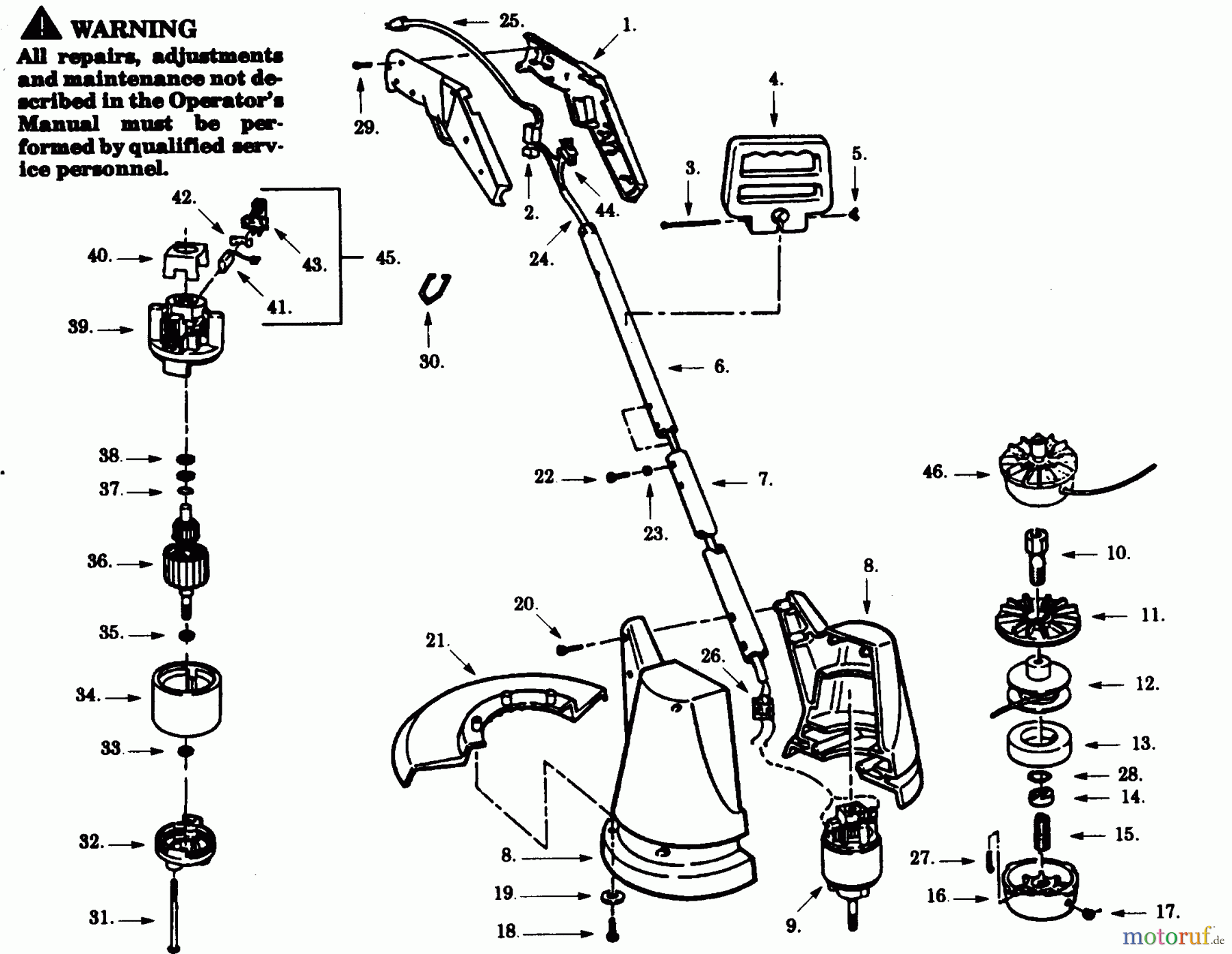 Poulan / Weed Eater Motorsensen, Trimmer SK160-00 - Paramount Electric Trimmer TRIMMER/BRUSHCUTTER ASSEMBLY