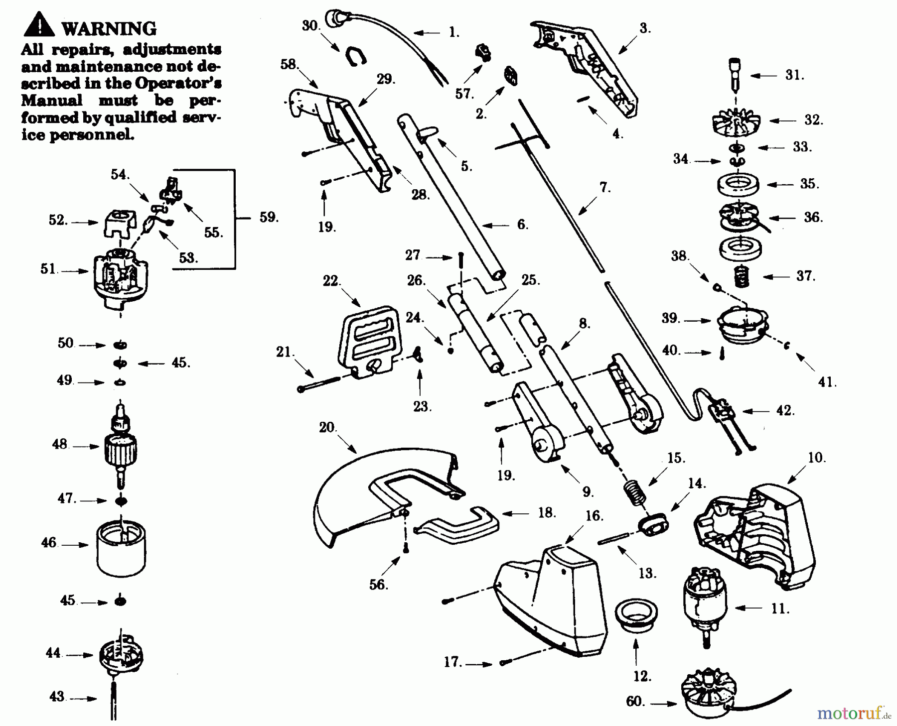 Poulan / Weed Eater Motorsensen, Trimmer SK165-00 - Paramount Electric Trimmer TRIMMER/BRUSHCUTTER ASSEMBLY