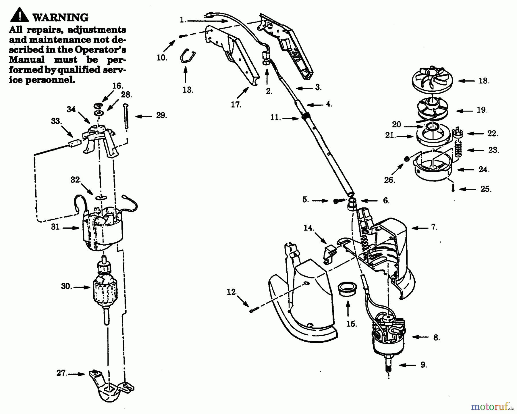 Poulan / Weed Eater Motorsensen, Trimmer SK80C-00 - Paramount Electric Trimmer TRIMMER ASSEMBLY