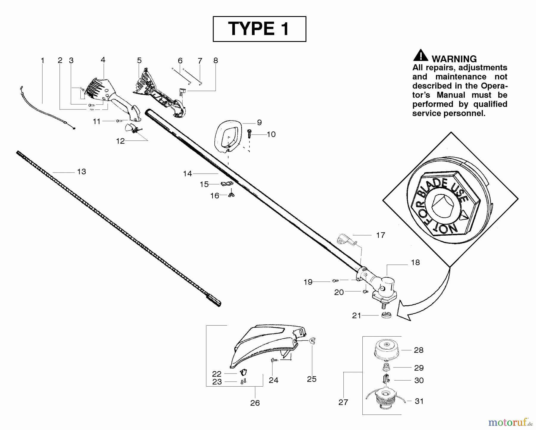 Poulan / Weed Eater Motorsensen, Trimmer SM132 (Type 1) - Poulan Pro String Trimmer Handle & Shaft Assembly