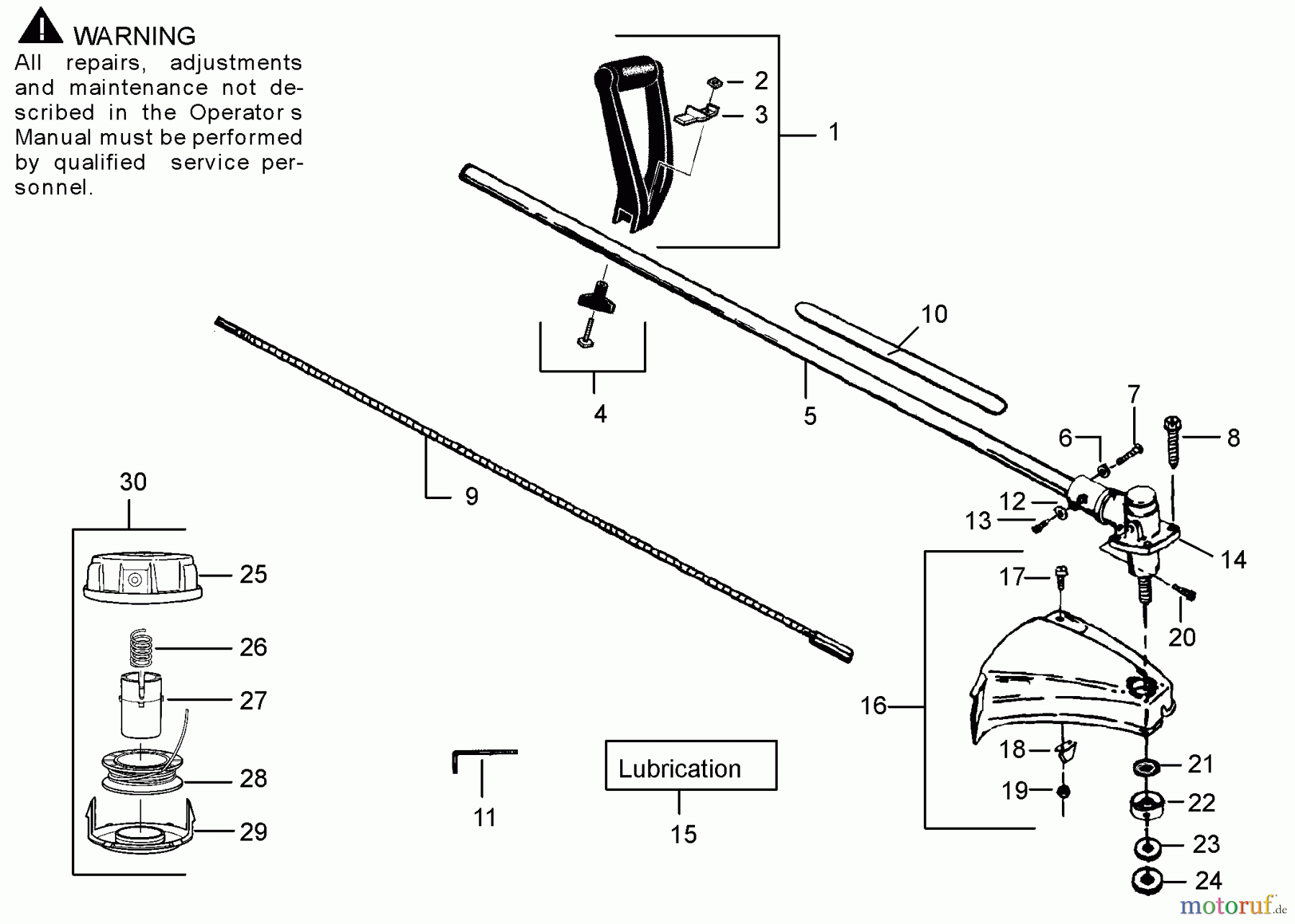 Poulan / Weed Eater Motorsensen, Trimmer GTI52 - Weed Eater String Trimmer Driveshaft & Cutting Head