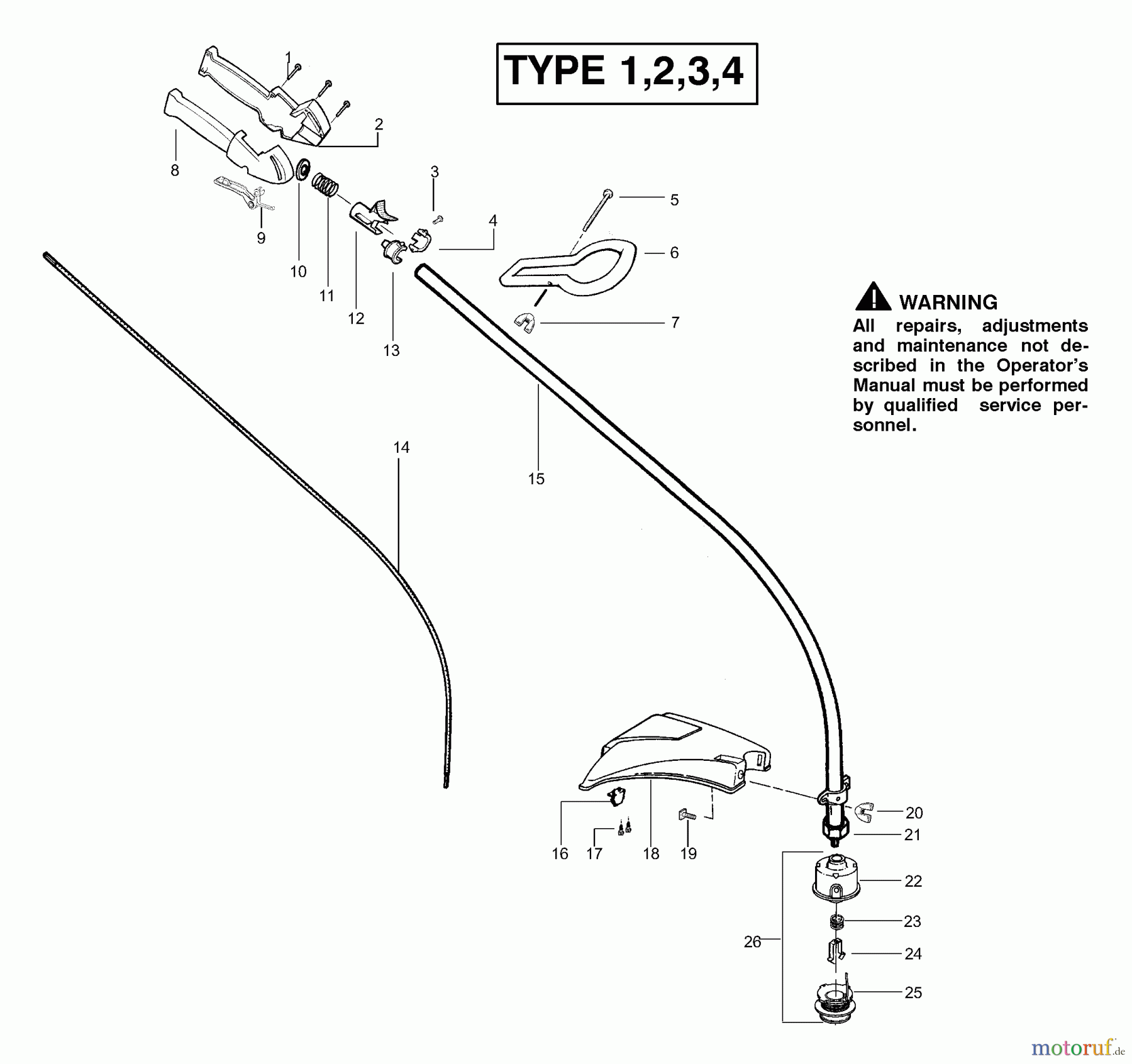 Poulan / Weed Eater Motorsensen, Trimmer TE450CXL LE (Type 3) - Poulan String Trimmer Driveshaft & Cutting Head