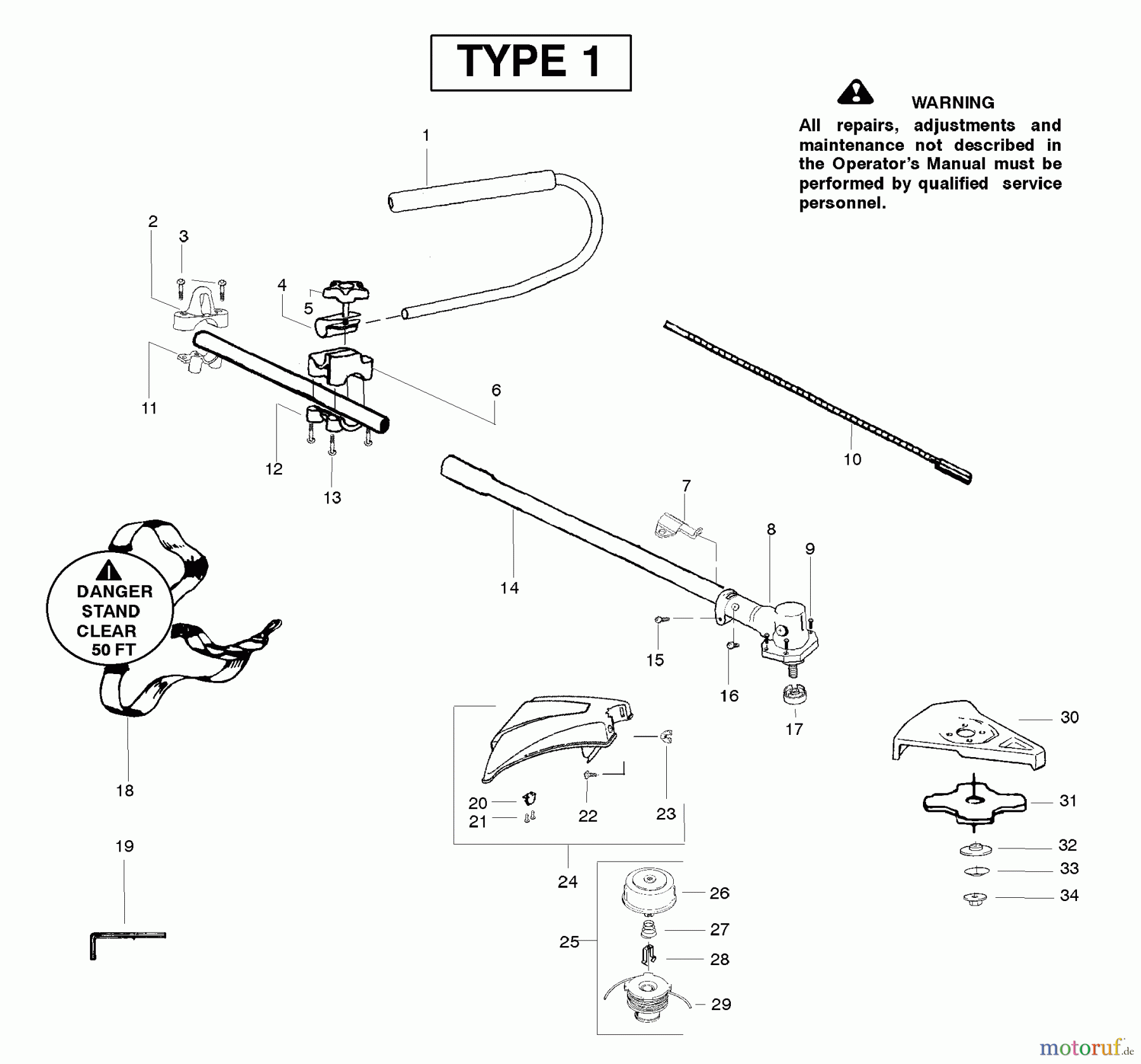 Poulan / Weed Eater Zubehör PPB4000C (Type 1) - Poulan Pro Brushcutter Attachment Gas Brushcutter Attachment Type 1