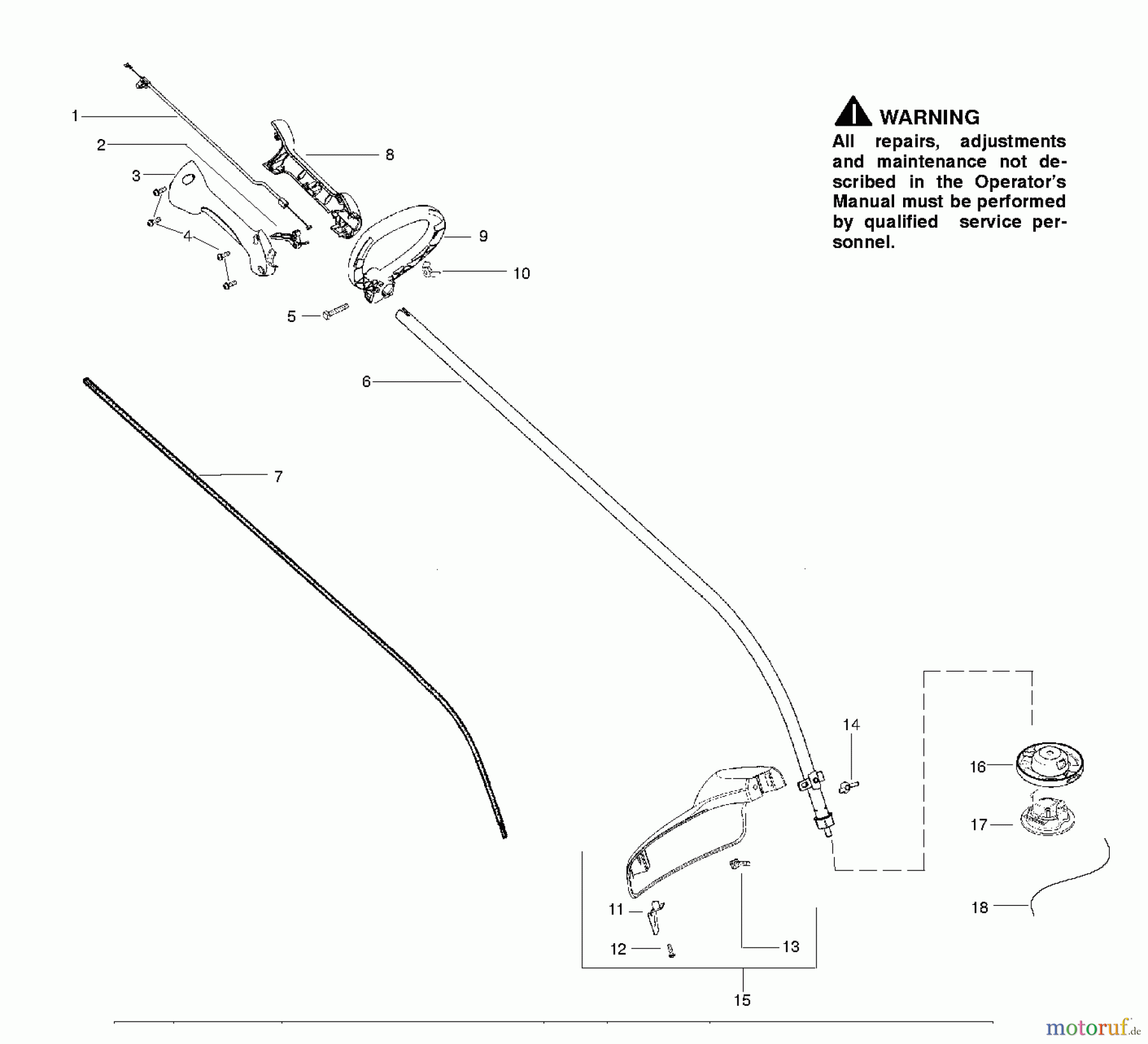 Poulan / Weed Eater Motorsensen, Trimmer W25CF(967184201) - Weed Eater String Trimmer (2012-11) SHAFT HANDLE