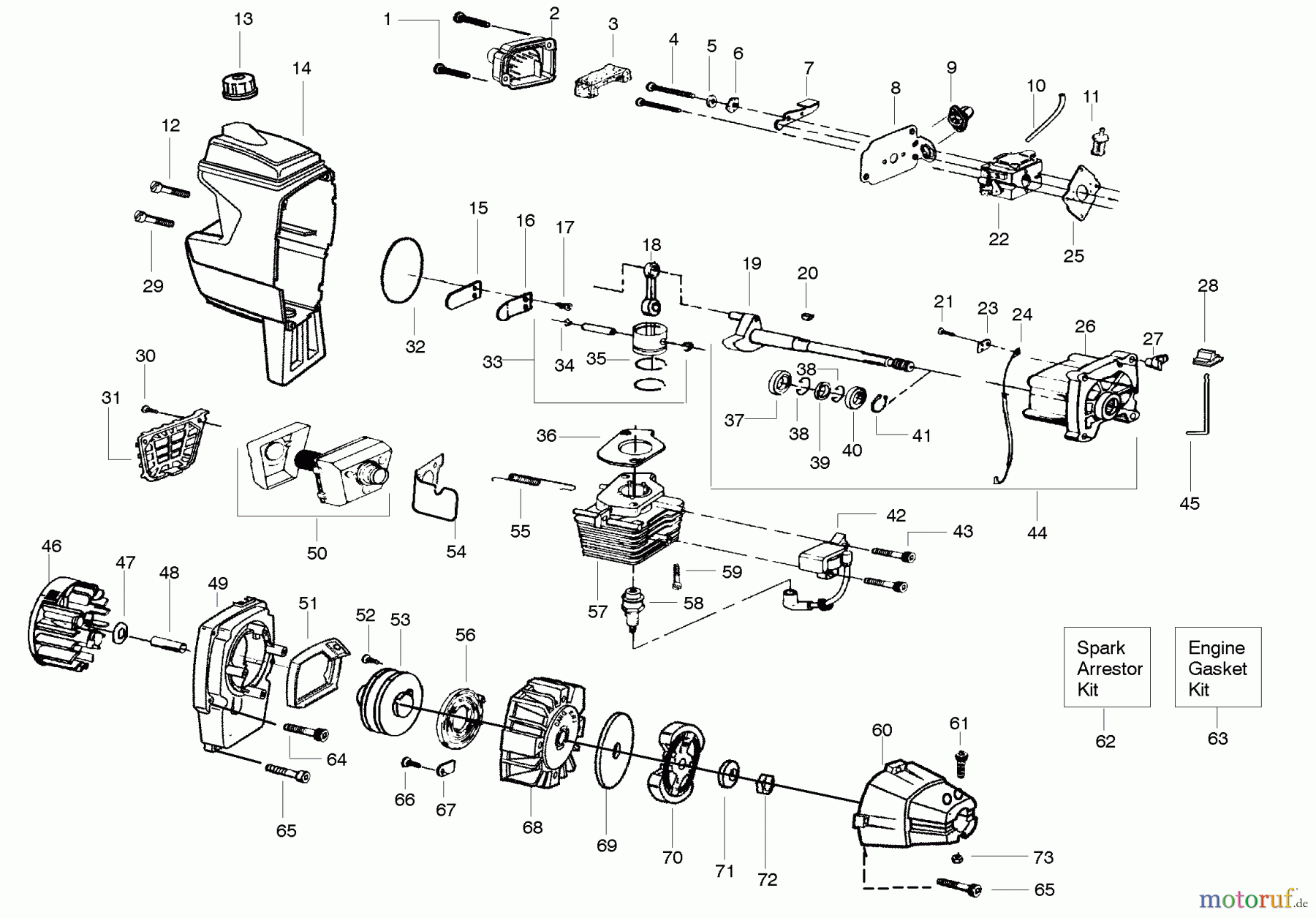Poulan / Weed Eater Motorsensen, Trimmer WT3100 - Weed Eater String Trimmer Engine
