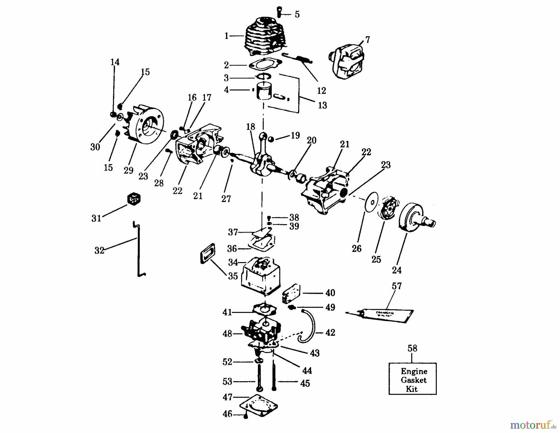 Poulan / Weed Eater Motorsensen, Trimmer XR-125 - Weed Eater String Trimmer POWER UNIT